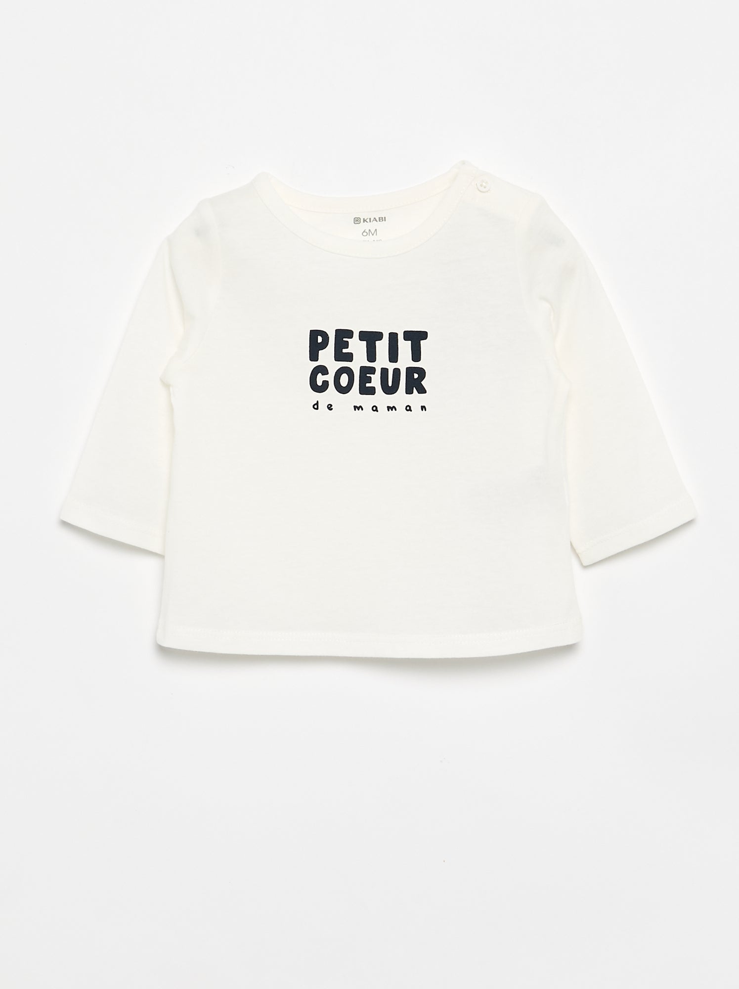 T-shirt imprimé à manches longues - Blanc