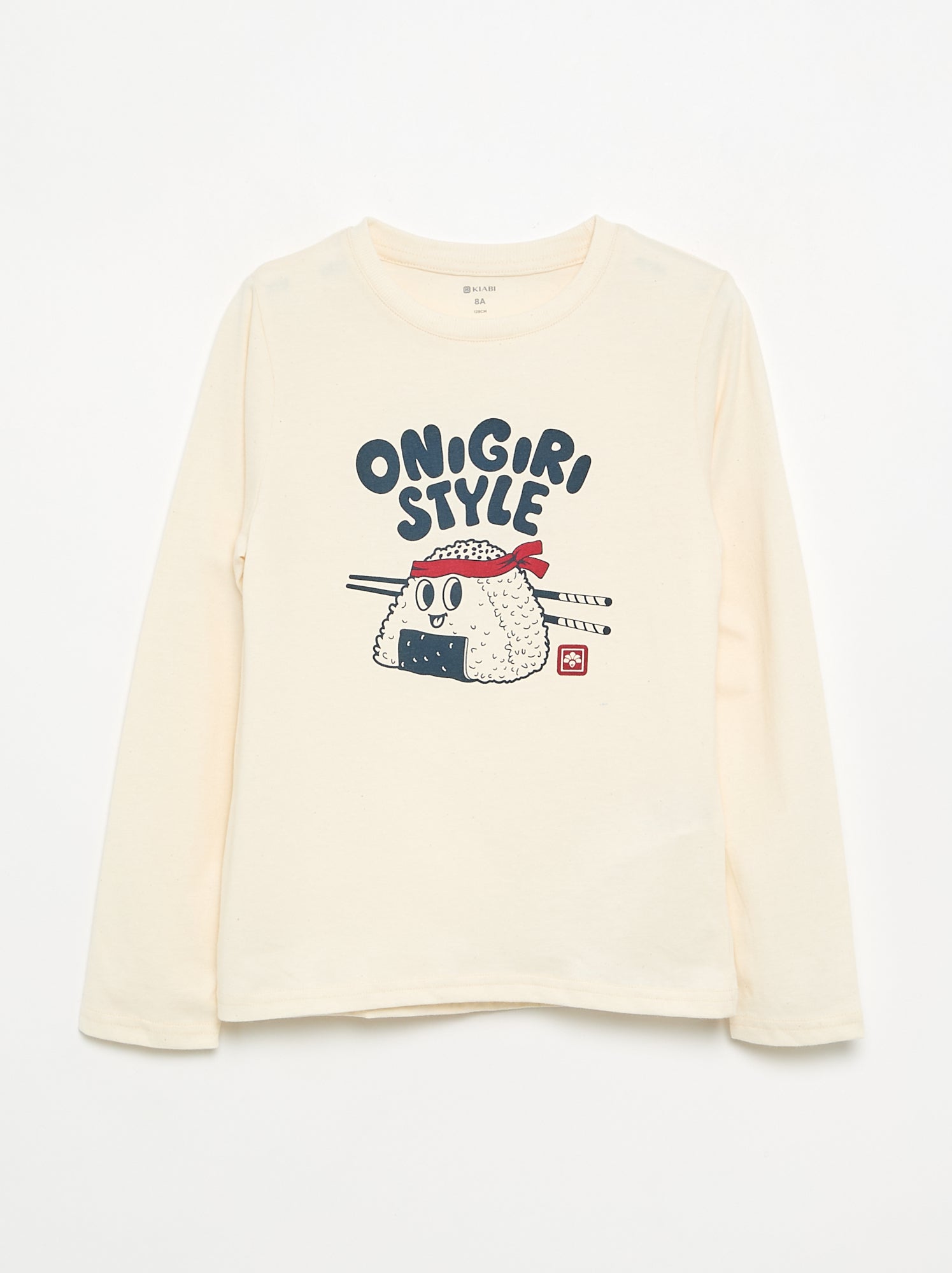 T-shirt imprimé à manches longues - Blanc (GBO94_16)
