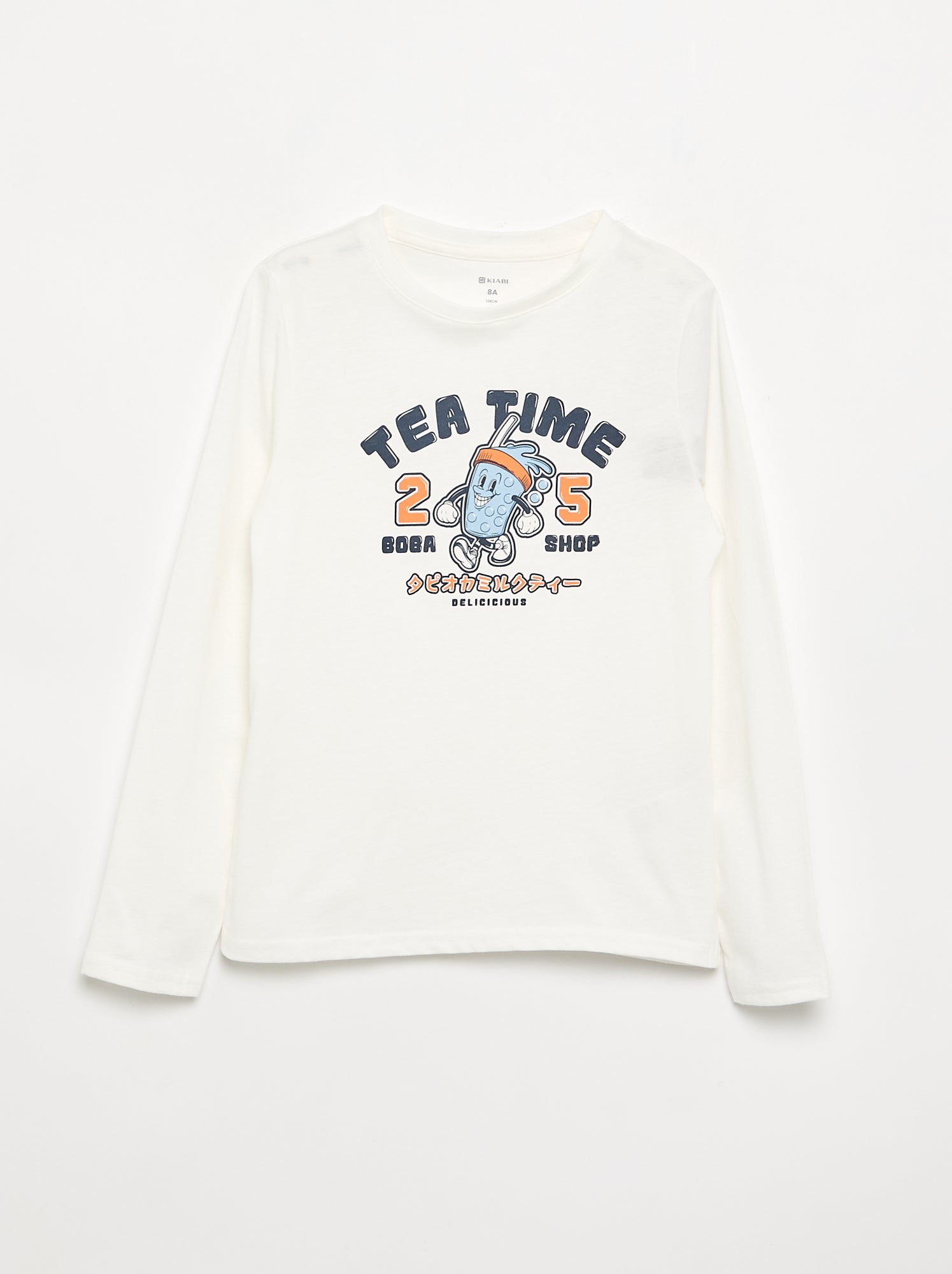 T-shirt imprimé à manches longues - Blanc (GBO94_17)