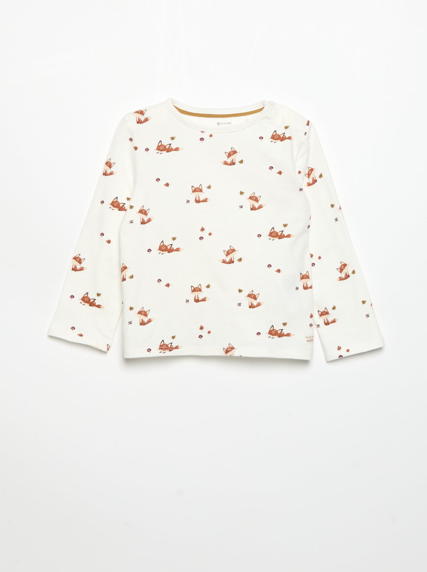 T-shirt imprimé à manches longues - Blanc