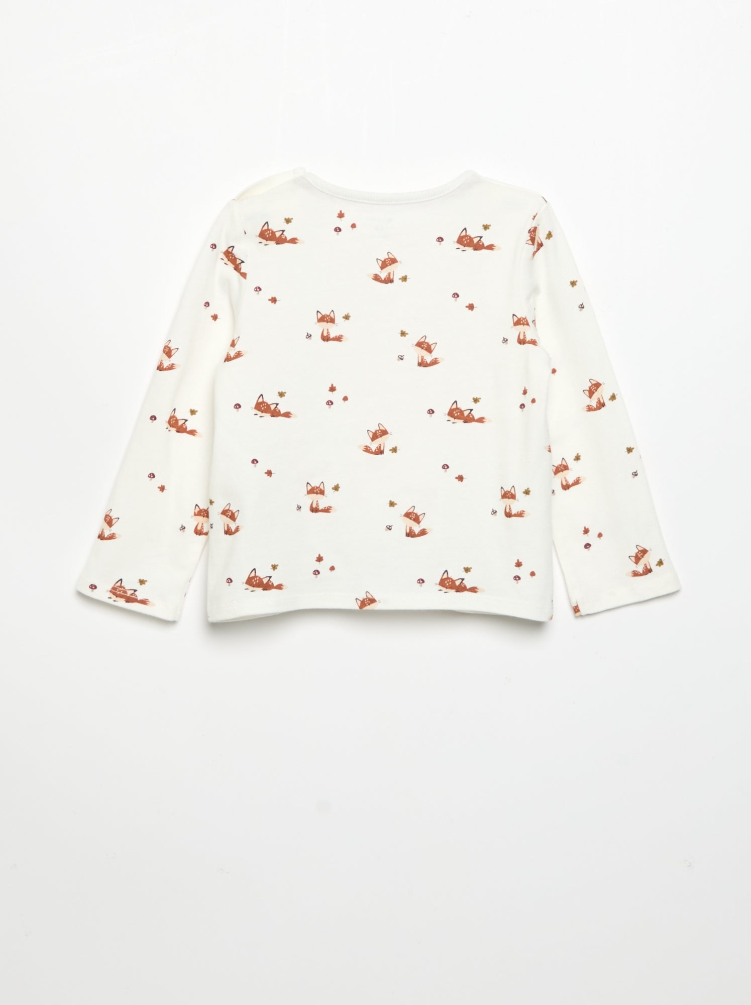 T-shirt imprimé à manches longues - Blanc