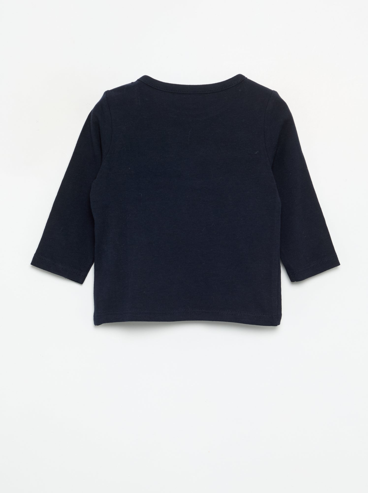 T-shirt imprimé à manches longues - Bleu