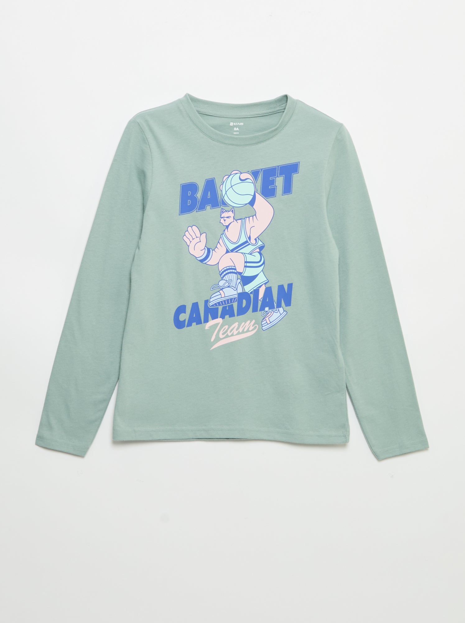 T-shirt imprimé à manches longues - Bleu (GBO94_5)