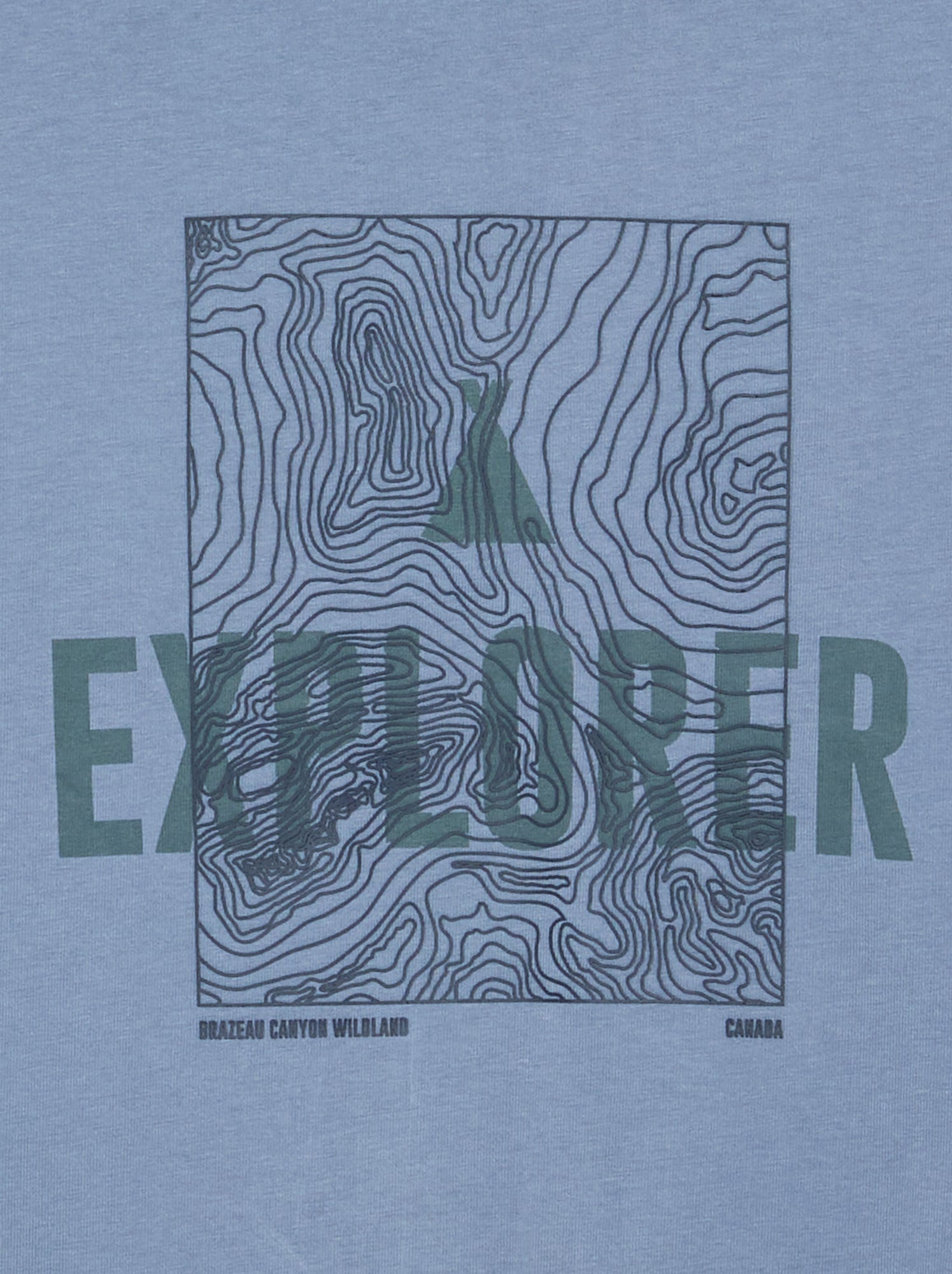 T-shirt imprimé à manches longues - Bleu