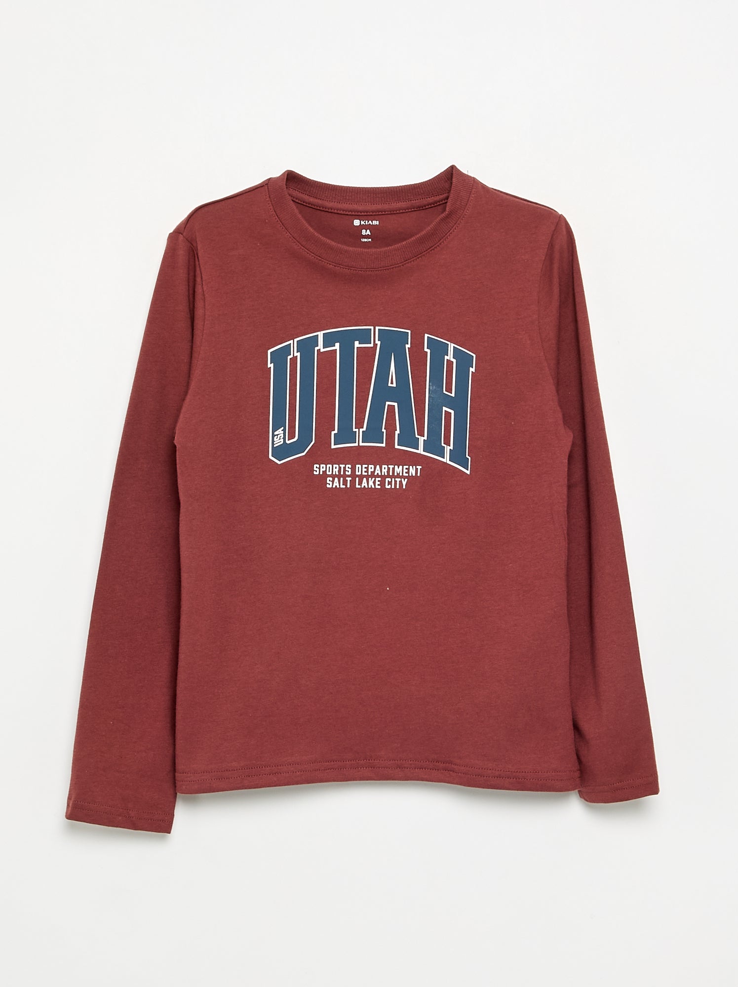 T-shirt imprimé à manches longues - Marron