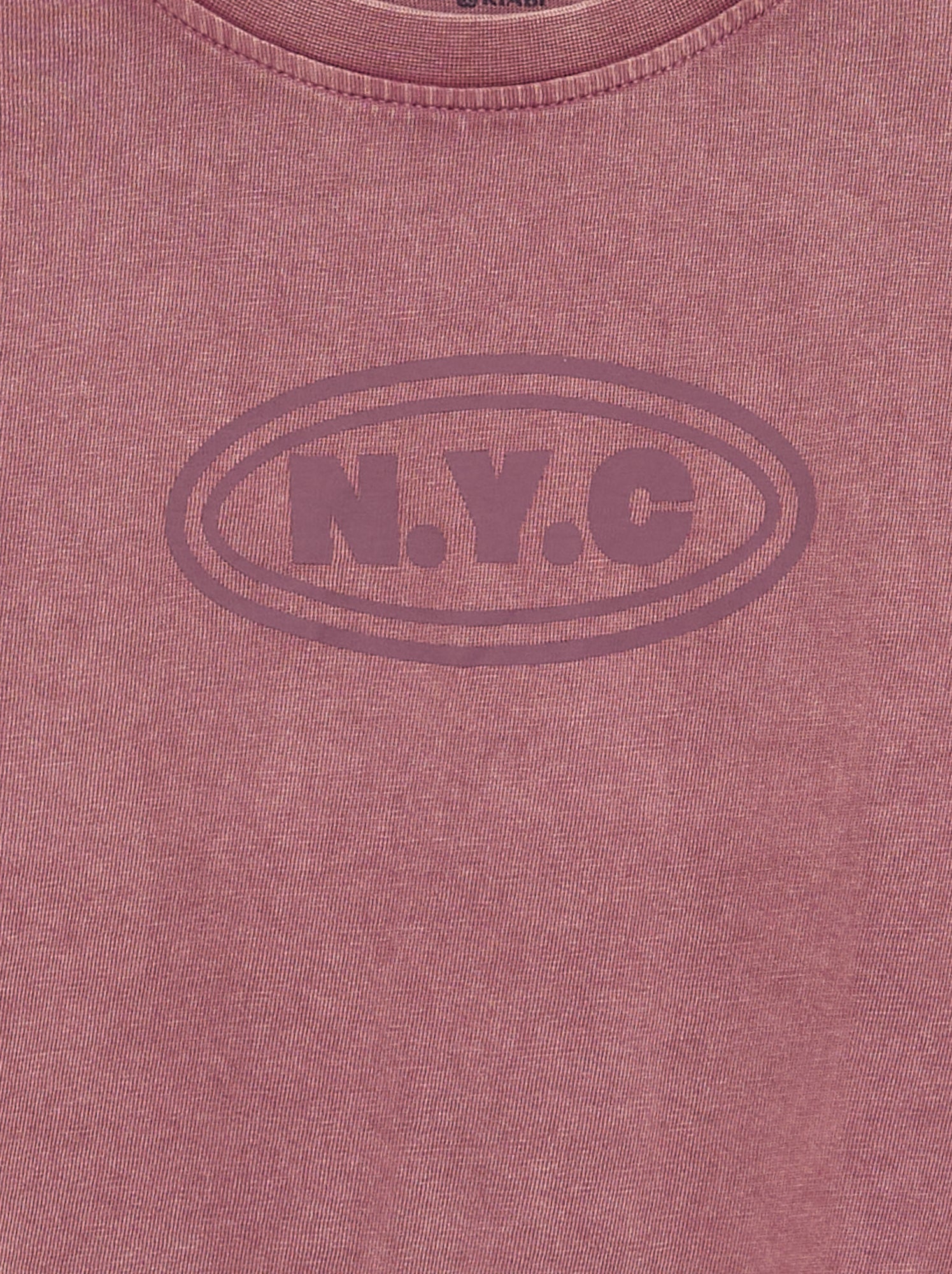 T-shirt imprimé à manches longues - Marron