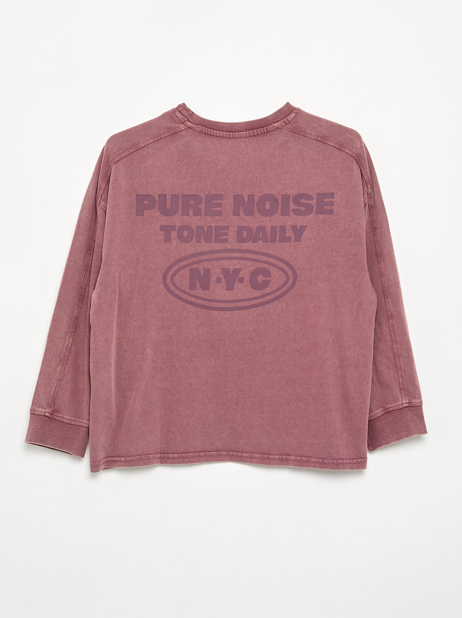 T-shirt imprimé à manches longues - Marron