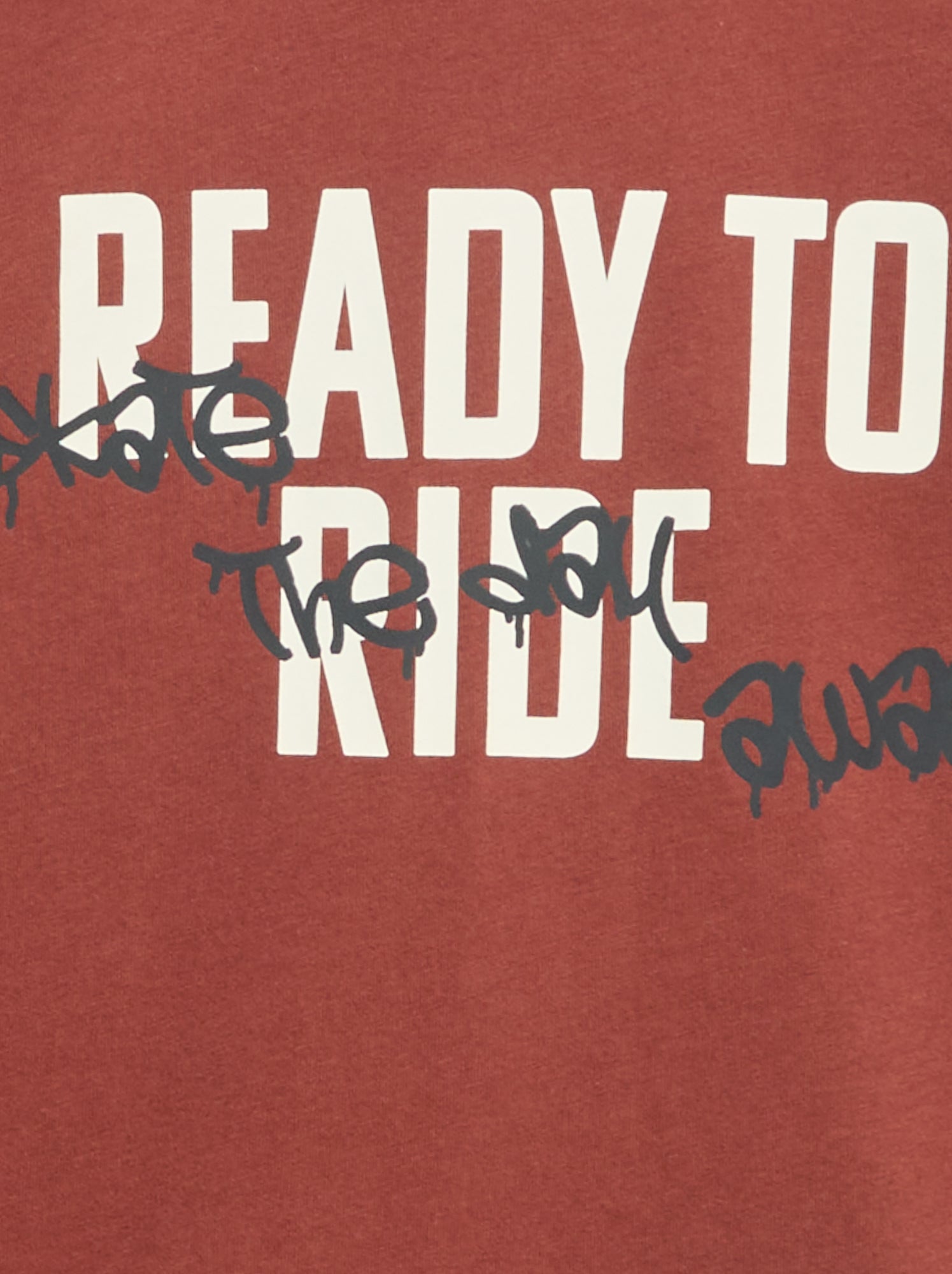 T-shirt imprimé à manches longues - Rouge
