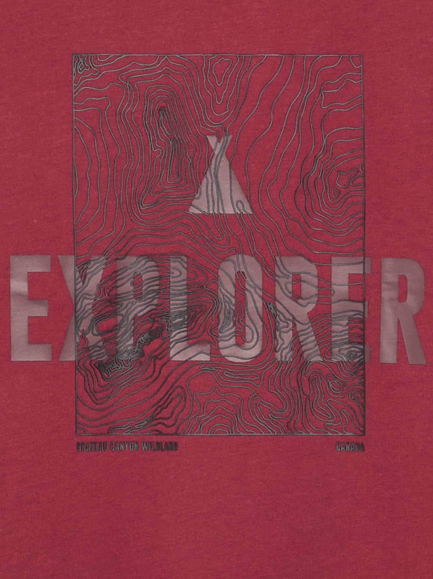T-shirt imprimé à manches longues - Rouge