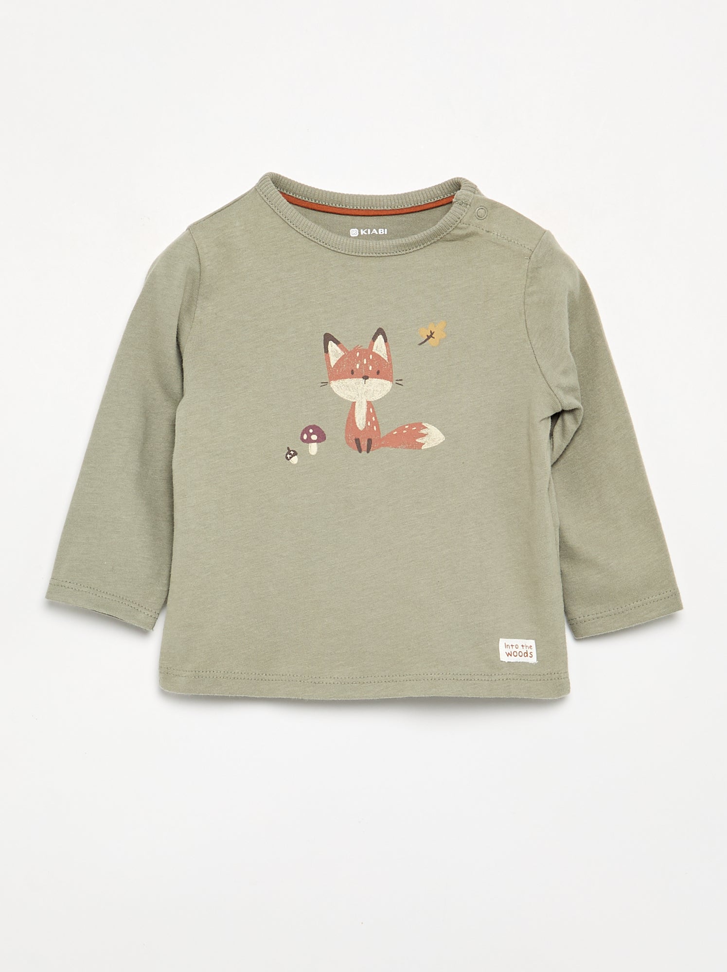 T-shirt imprimé à manches longues - Vert