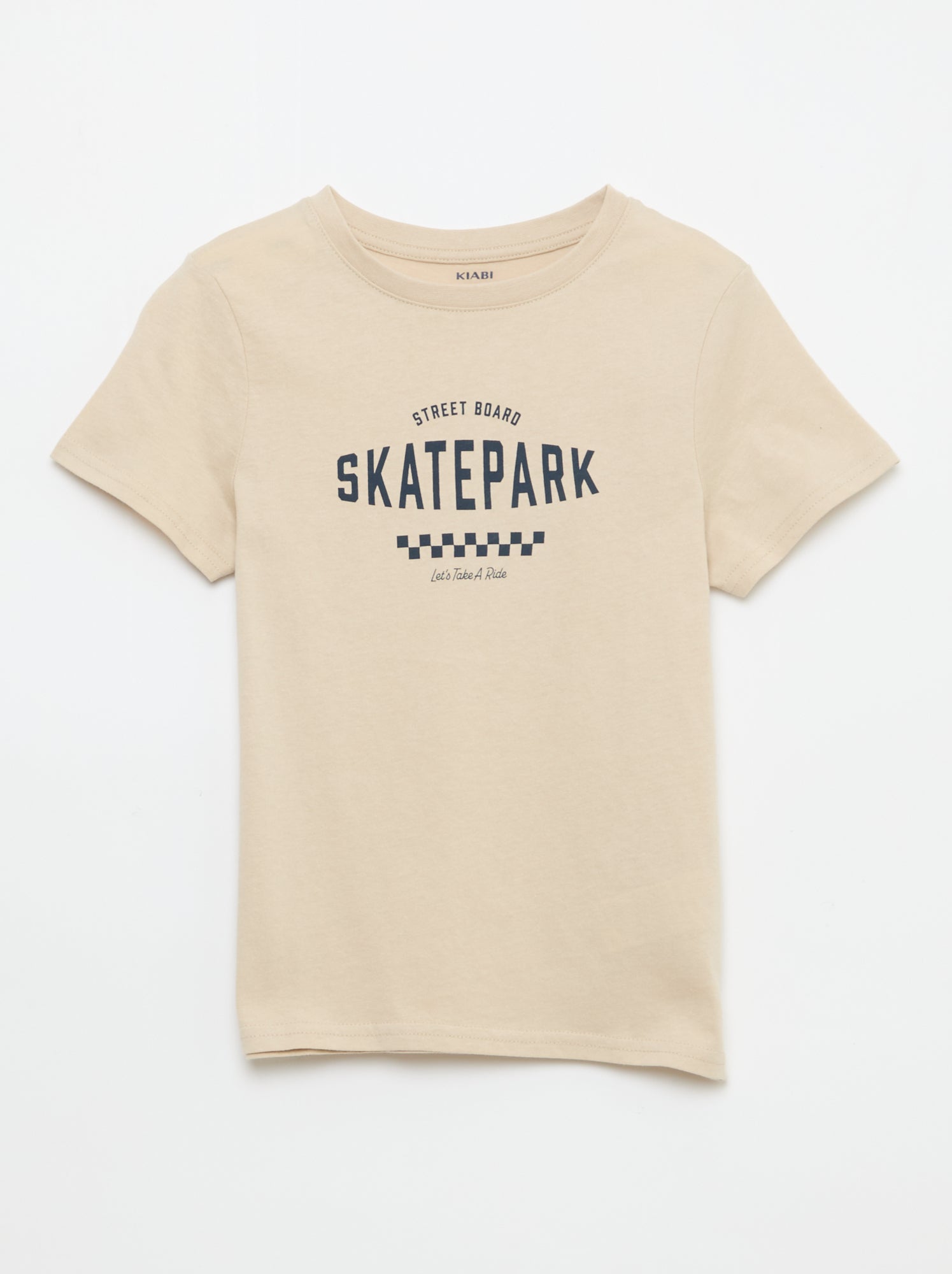 T-shirt imprimé à message - Beige