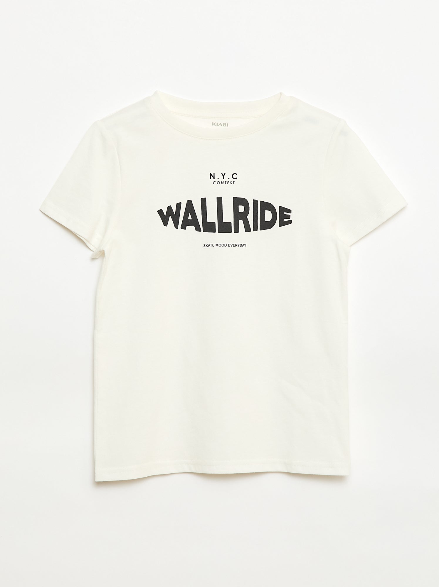 T-shirt imprimé à message - Blanc (EUP57_7)