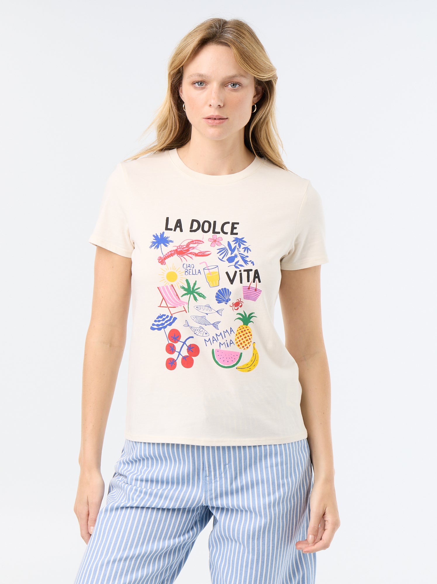 T-shirt imprimé - Blanc (CLC07_63)