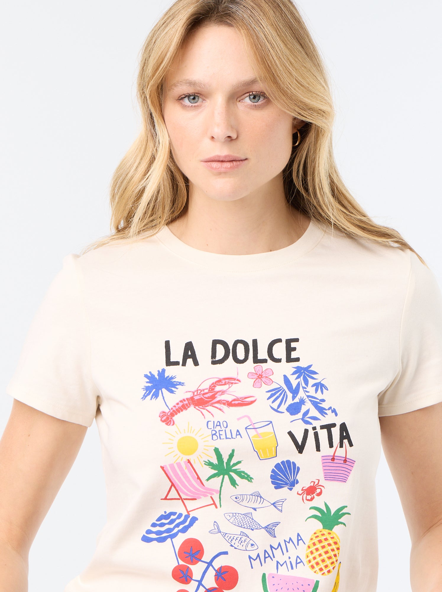 T-shirt imprimé - Blanc (CLC07_63)