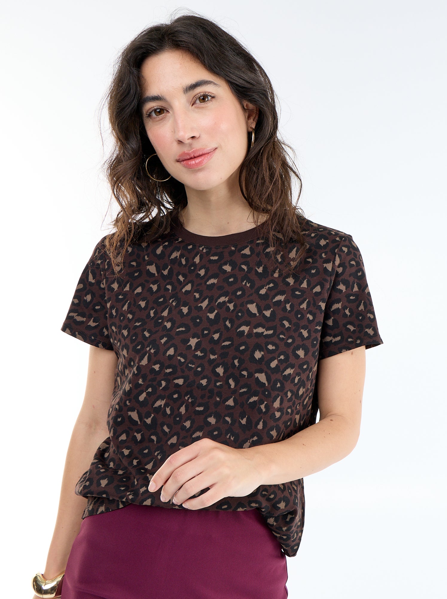 T-shirt imprimé - Marron (CLC07_64)