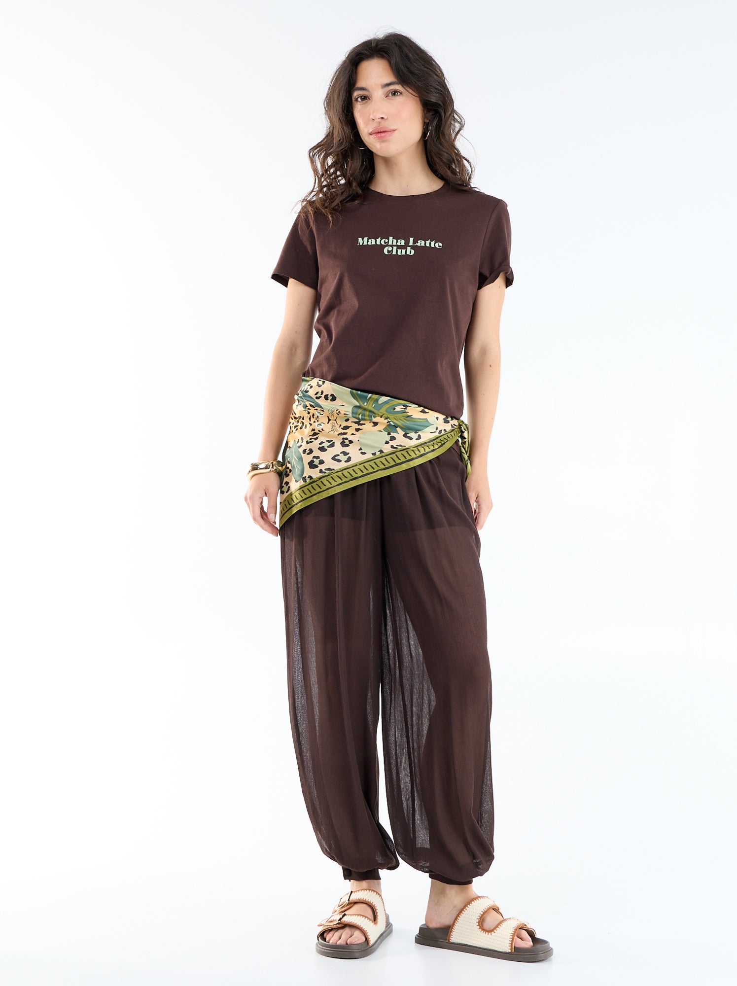 T-shirt imprimé - Marron (CLC07_71)
