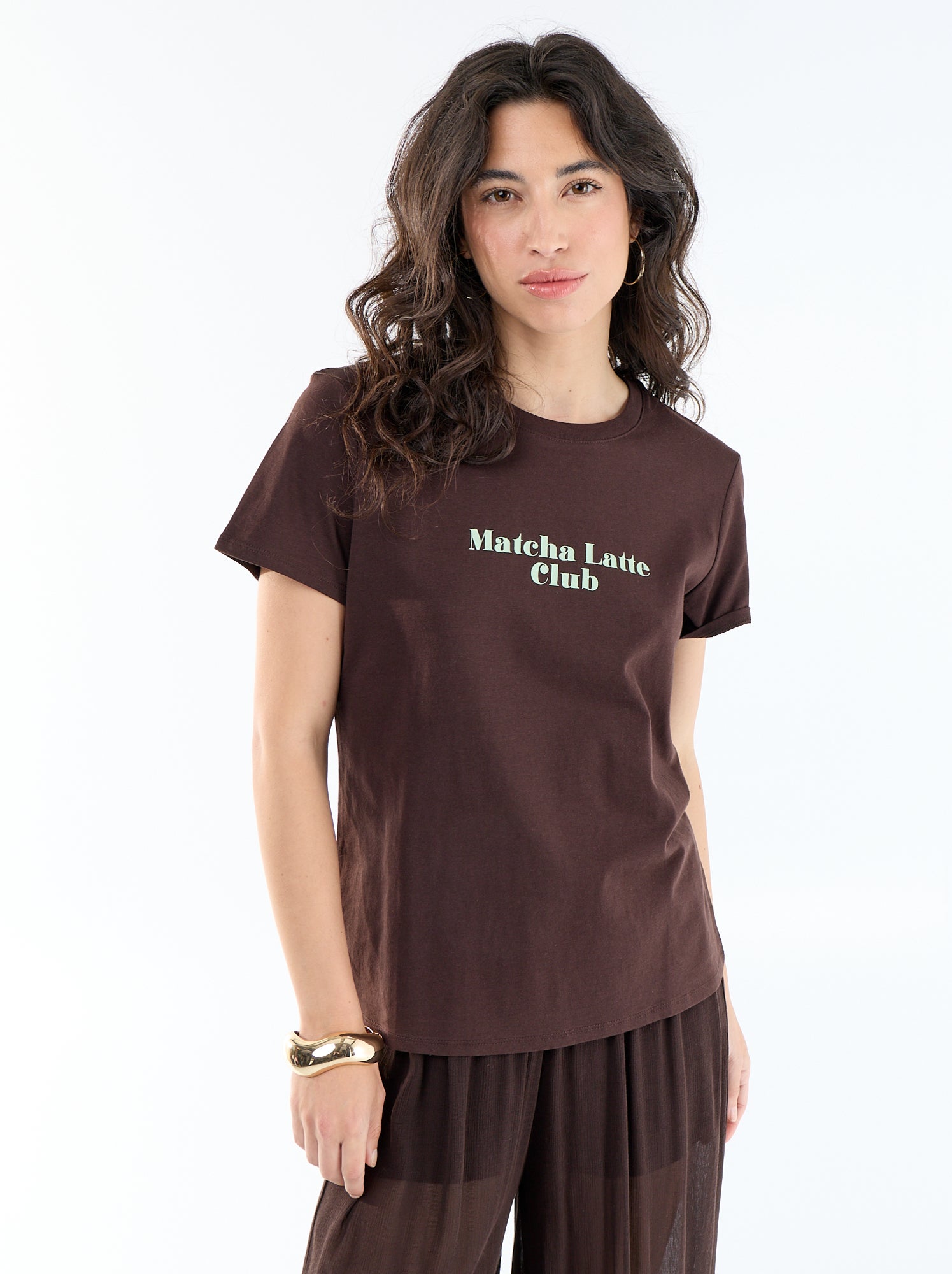 T-shirt imprimé - Marron (CLC07_71)
