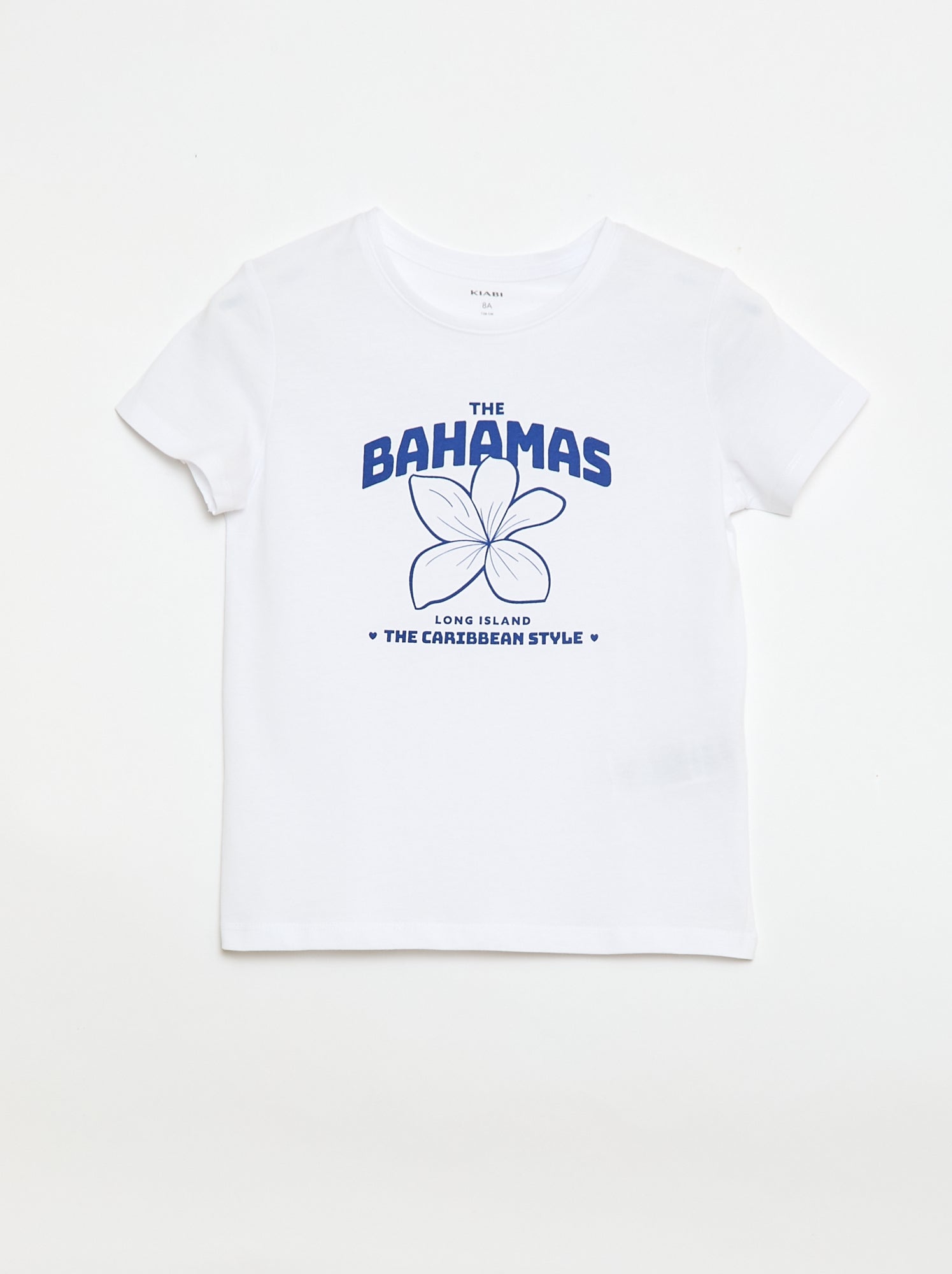 T-shirt imprimé message à manches courtes - Bleu (EUP62_9)