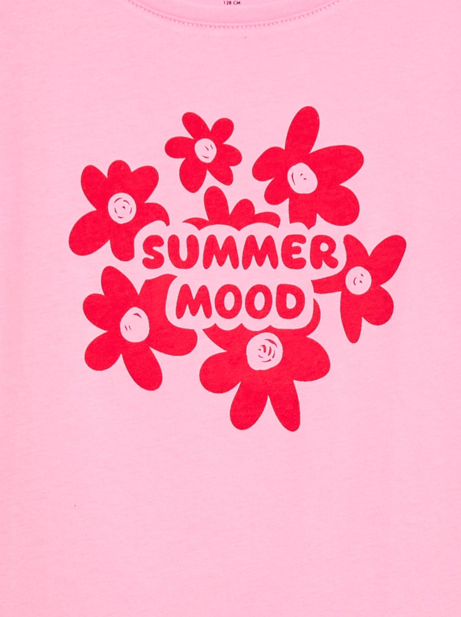 T-shirt imprimé message à manches courtes - Rose