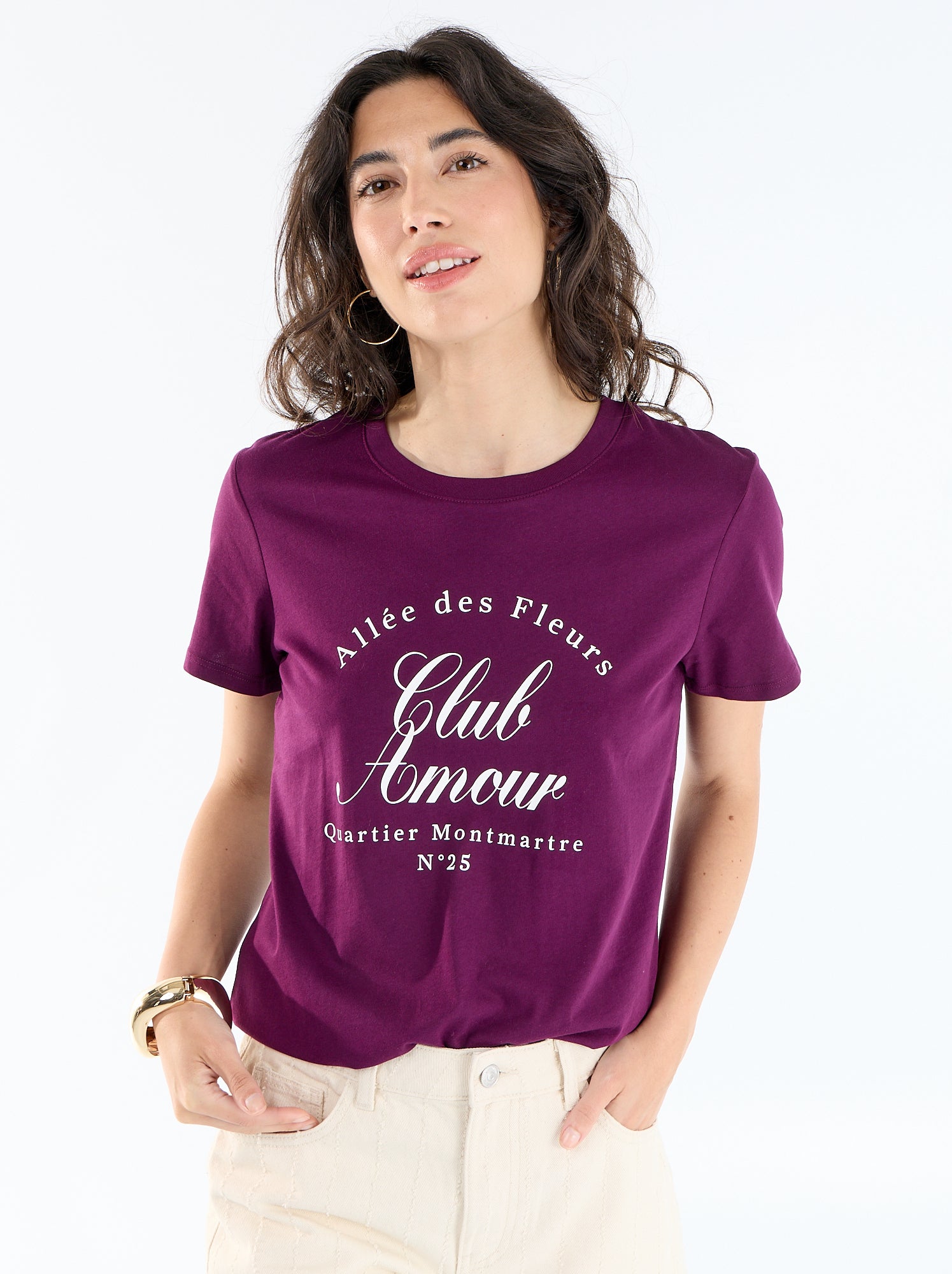 T-shirt imprimé - Violet