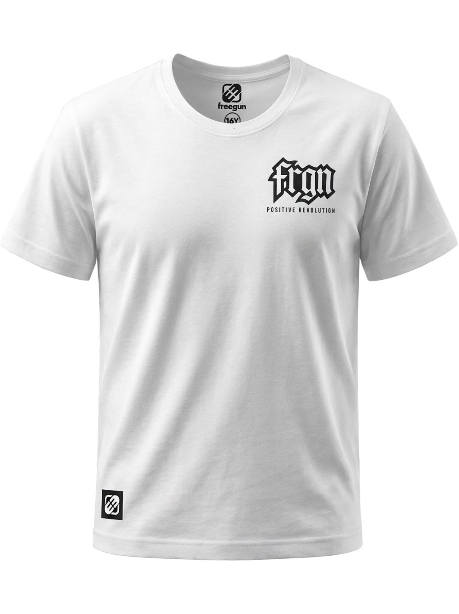 T-shirt junior en coton 140gsm imprimé devant et dos bony freegun - Blanc