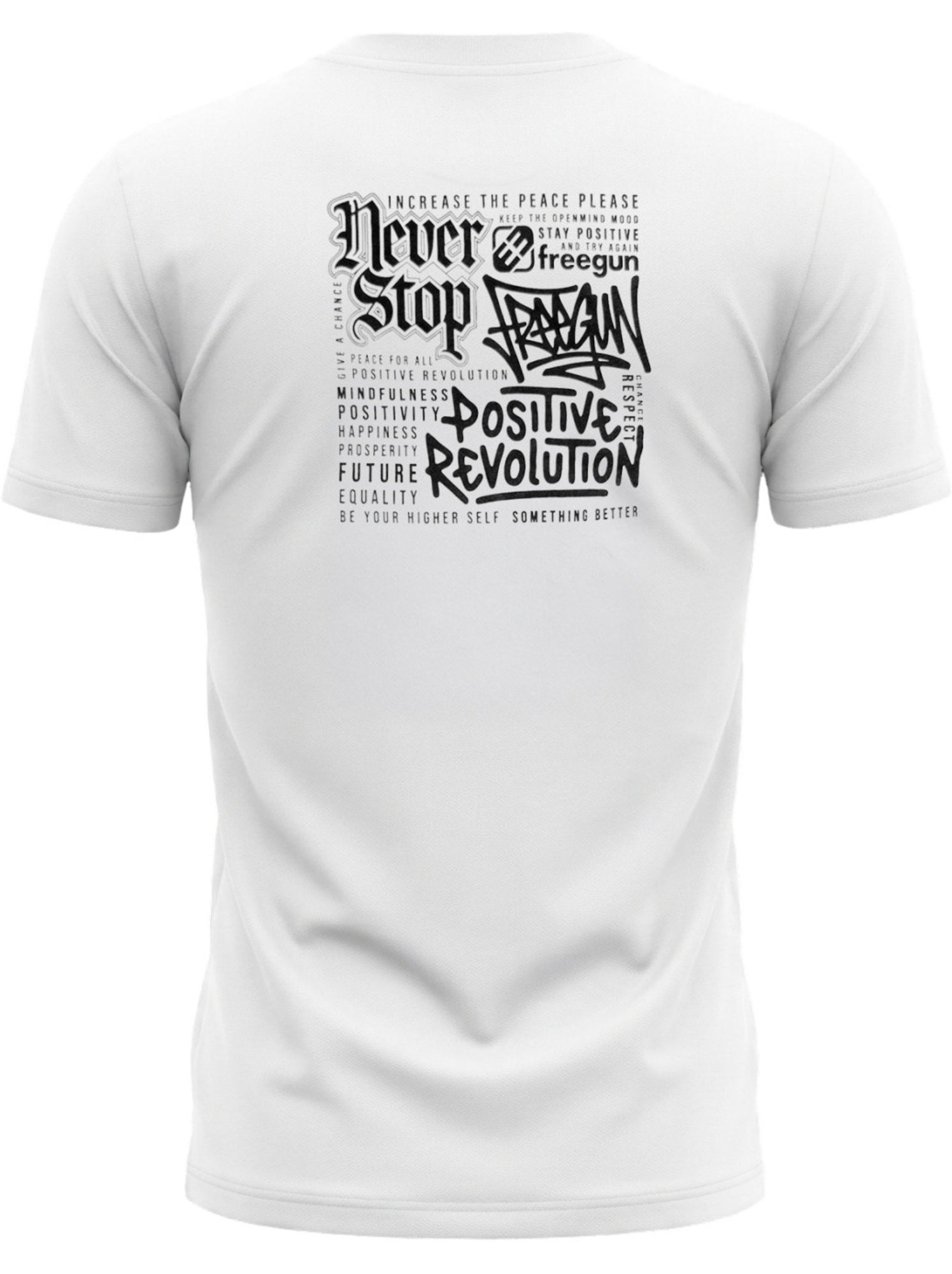 T-shirt junior en coton 140gsm imprimé devant et dos bony freegun - Blanc