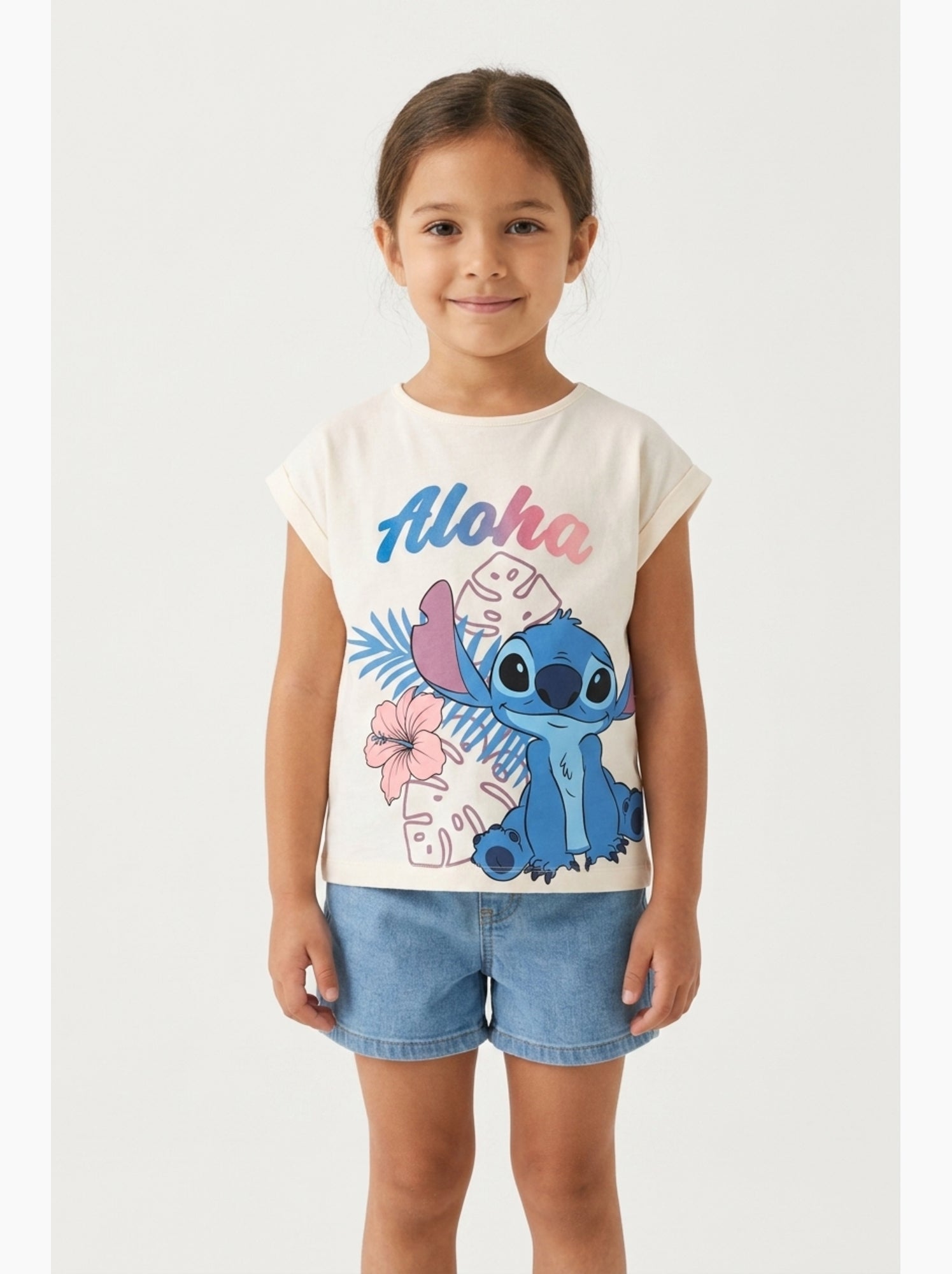 T-shirt lilo & stitch   | licence officielle - Blanc