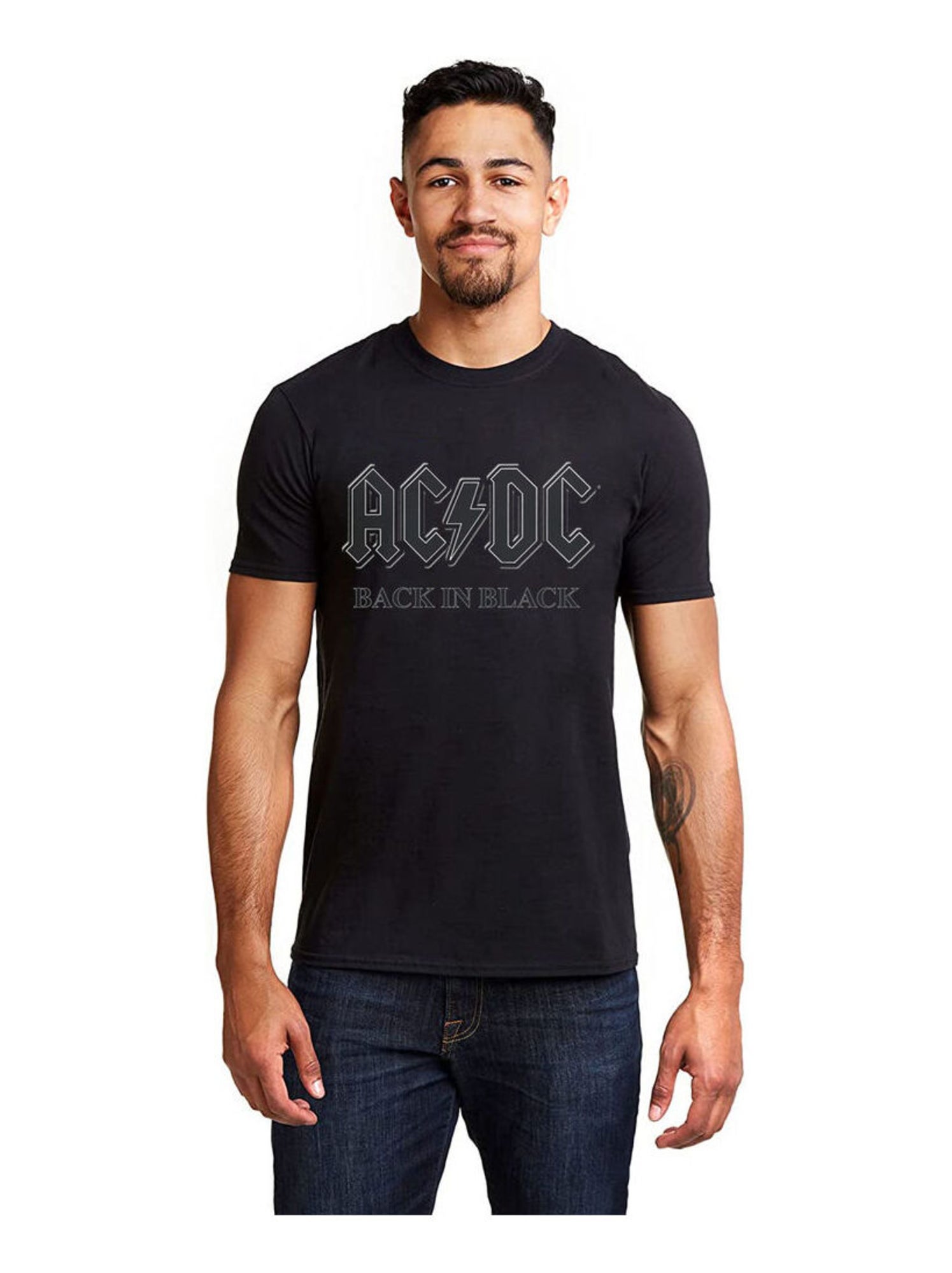 T-shirt manches courtes BACK IN BLACK - AC/DC - Noir Gris