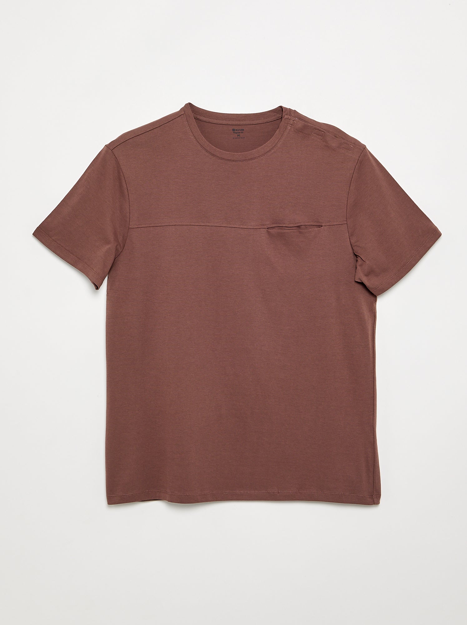 T-shirt en jersey imprimé homme à col rond - Marron