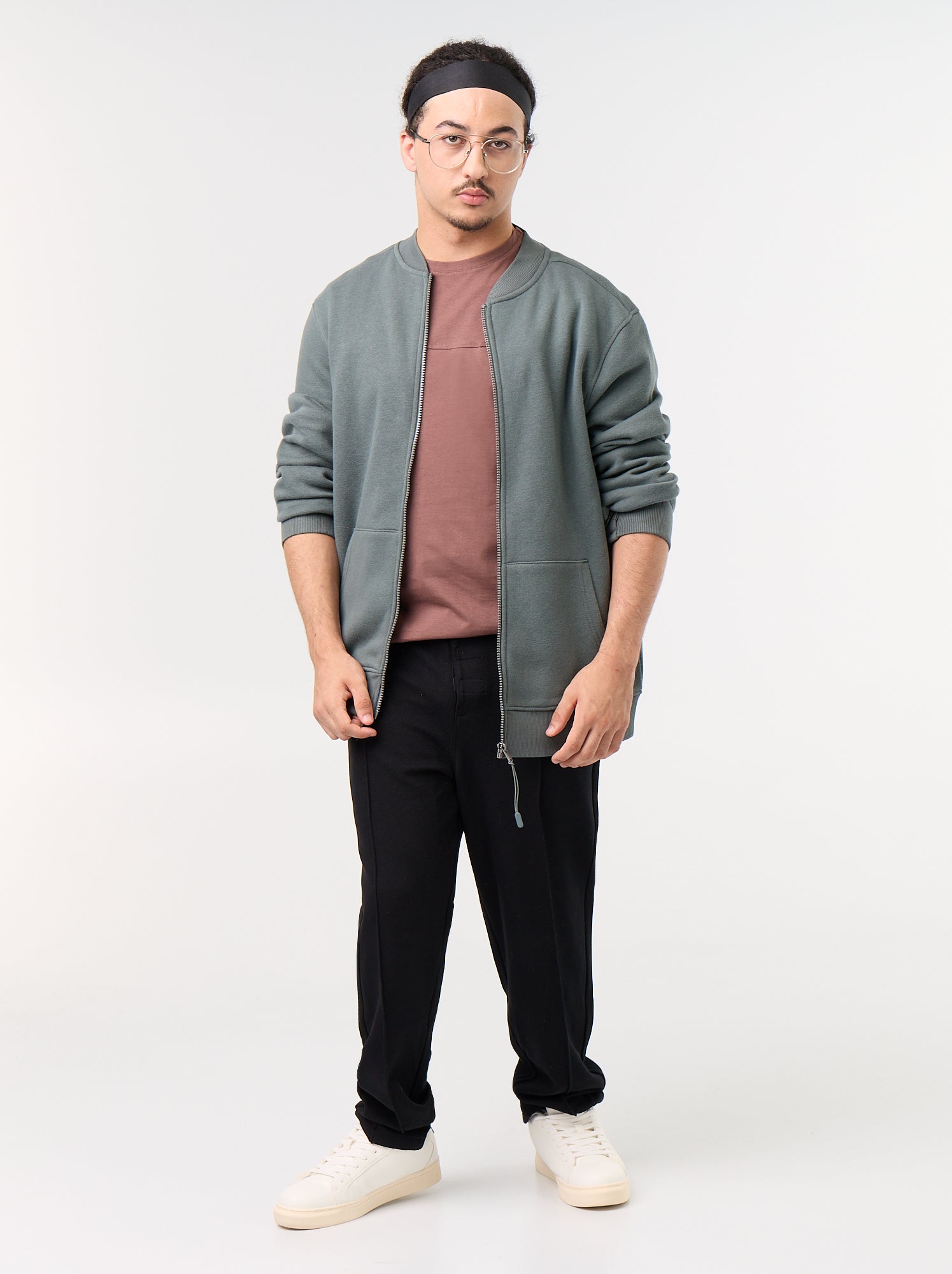 T-shirt en jersey imprimé homme à col rond - Marron