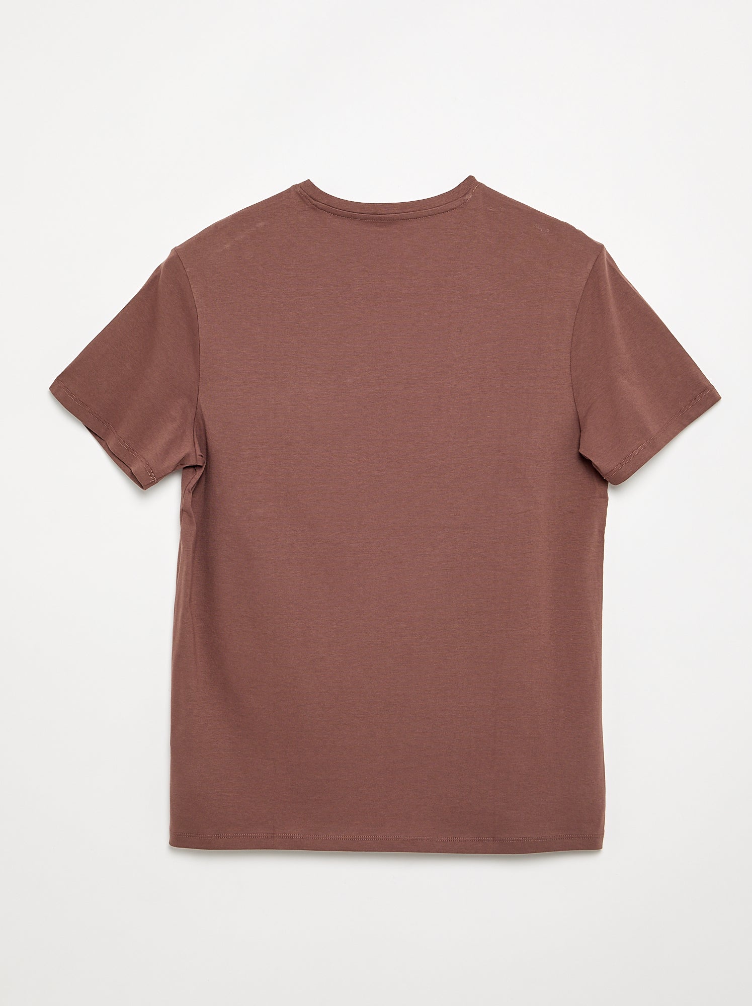 T-shirt en jersey imprimé homme à col rond - Marron