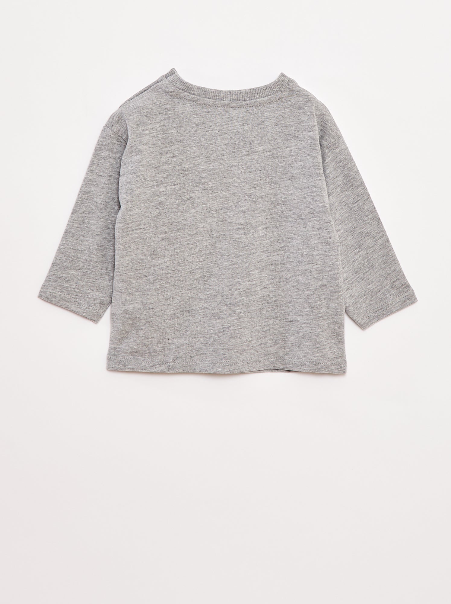 T-shirt manches longues et poche poitrine - Gris