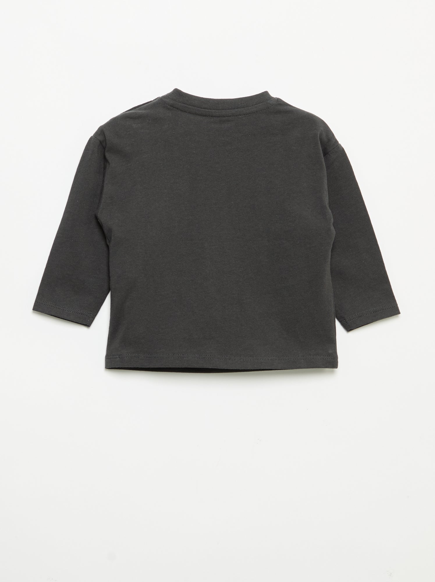 T-shirt manches longues et poche poitrine - Noir