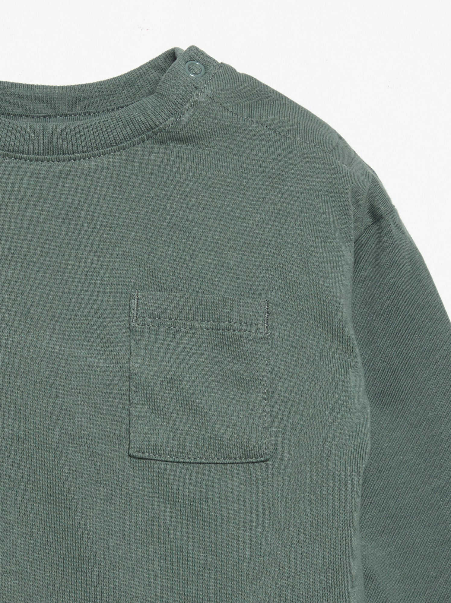 T-shirt manches longues et poche poitrine - Vert