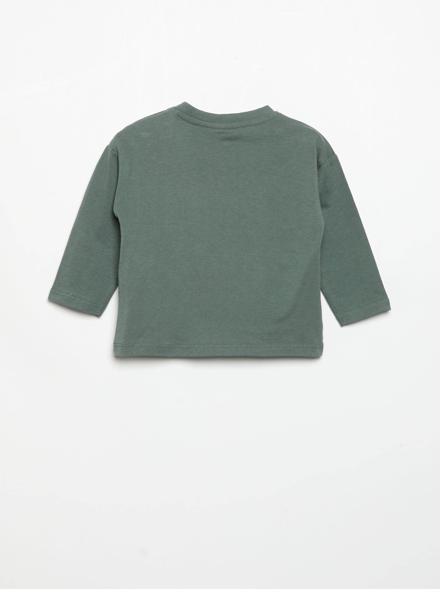 T-shirt manches longues et poche poitrine - Vert