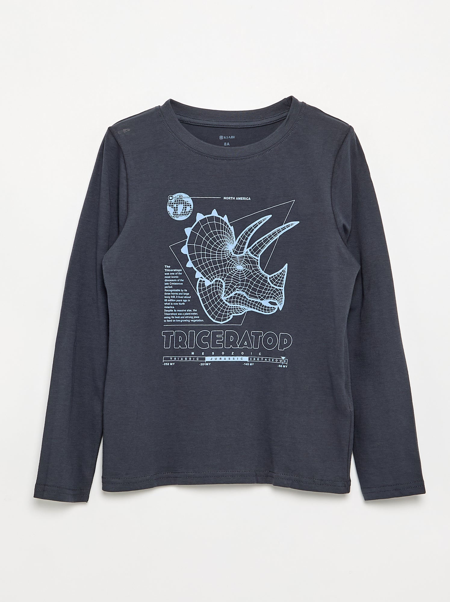 T-shirt manches longues imprimé - Bleu (GJB75_3)