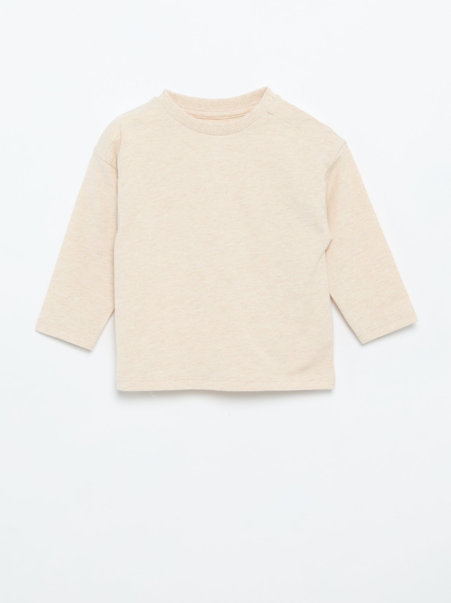 T-shirt manches longues uni - Beige