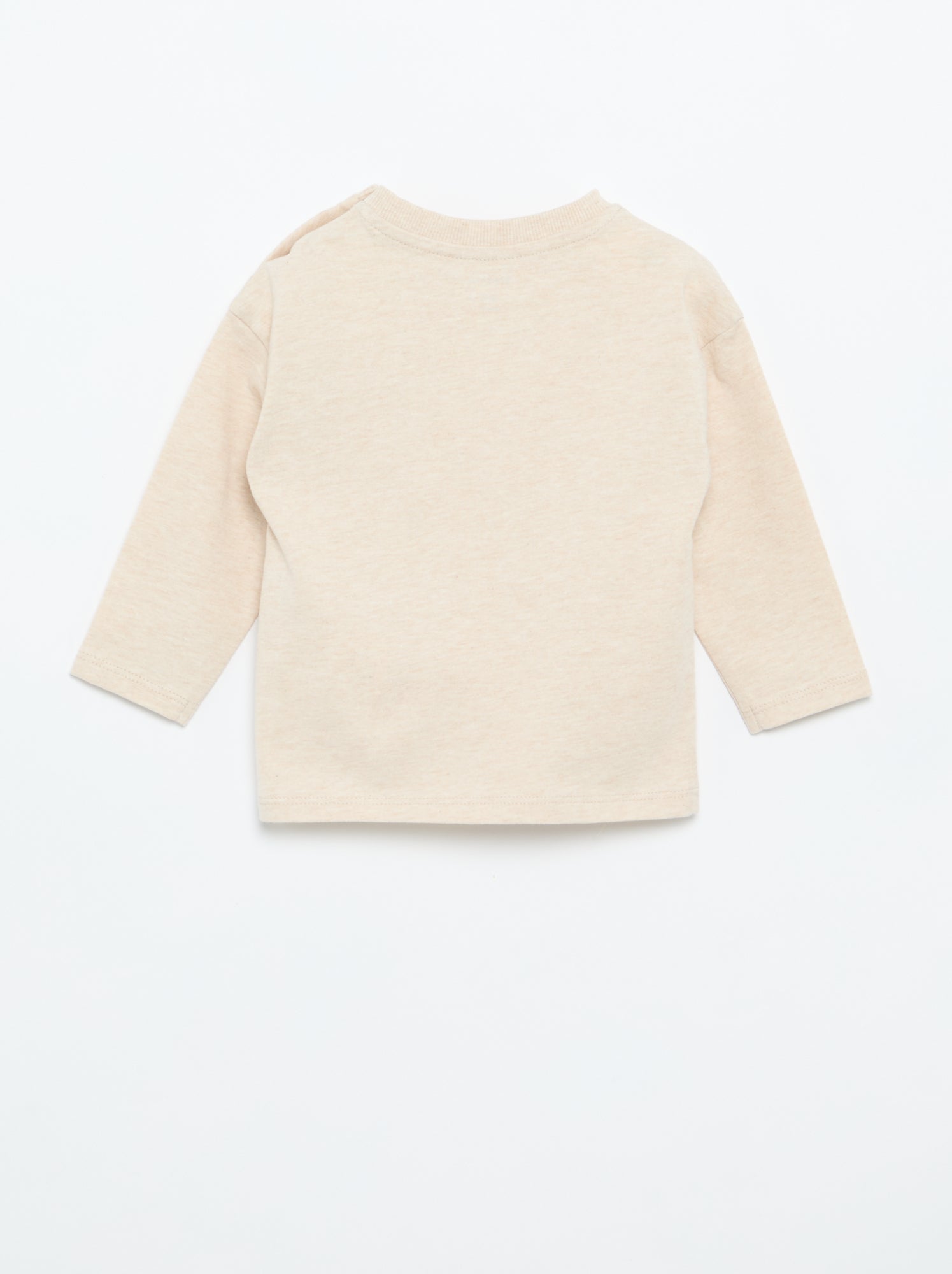 T-shirt manches longues uni - Beige