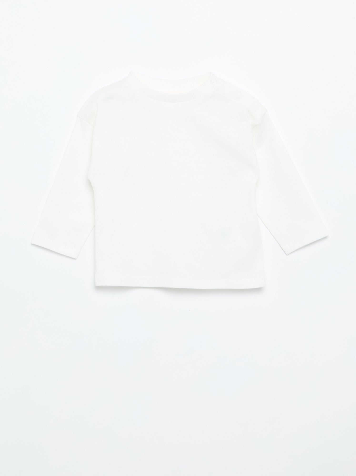 T-shirt manches longues uni - Blanc