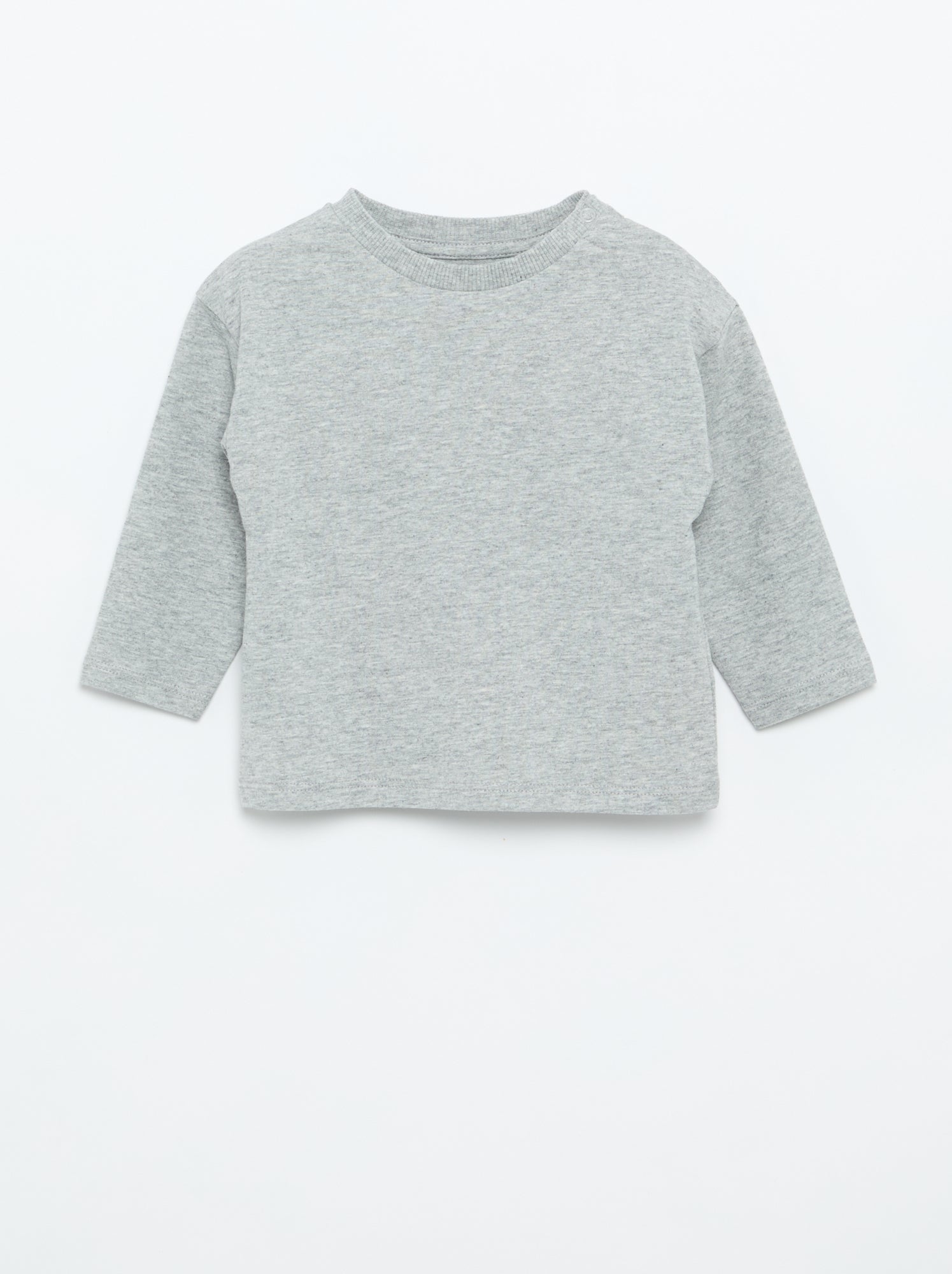 T-shirt manches longues uni - Gris