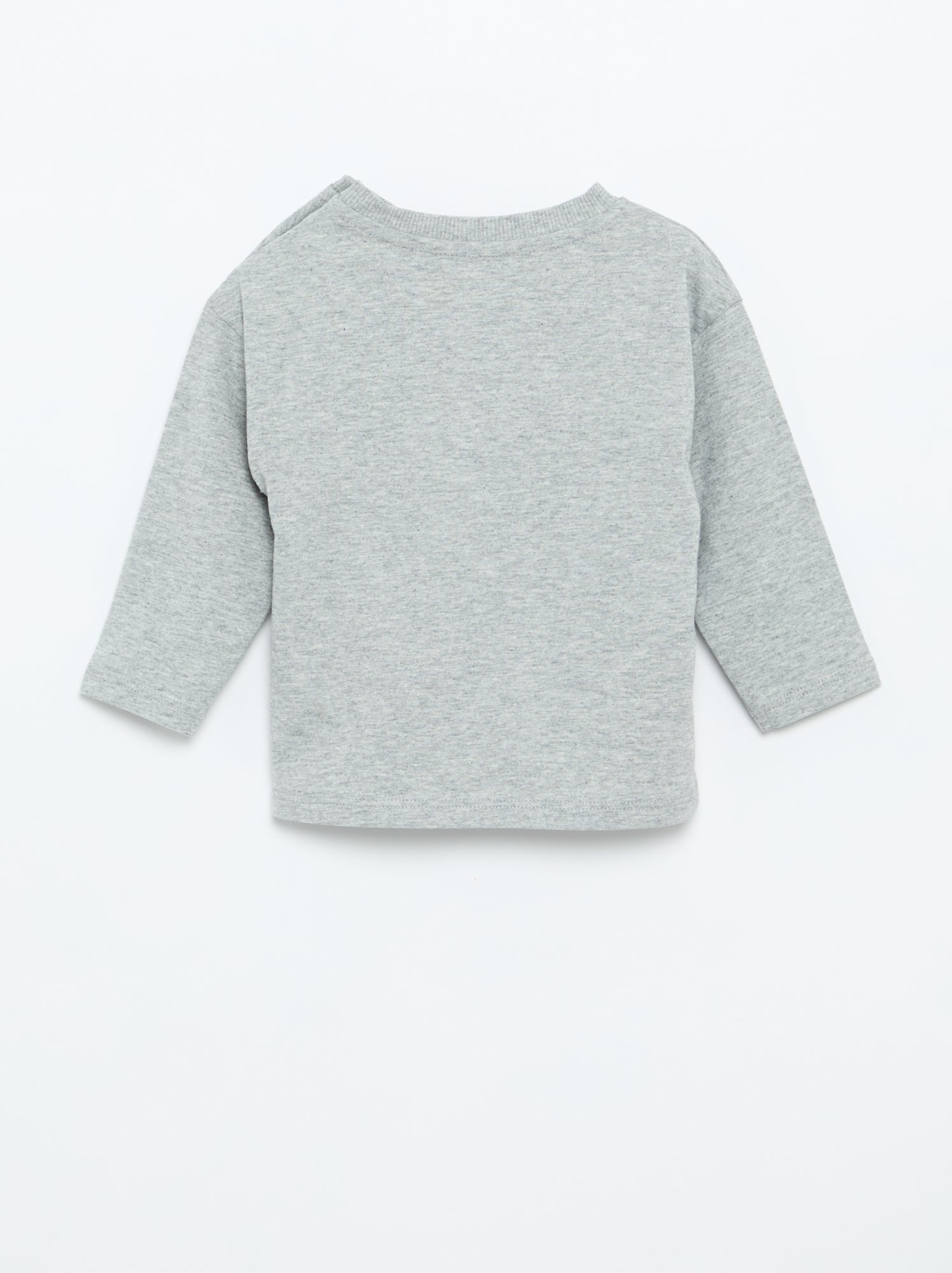T-shirt manches longues uni - Gris