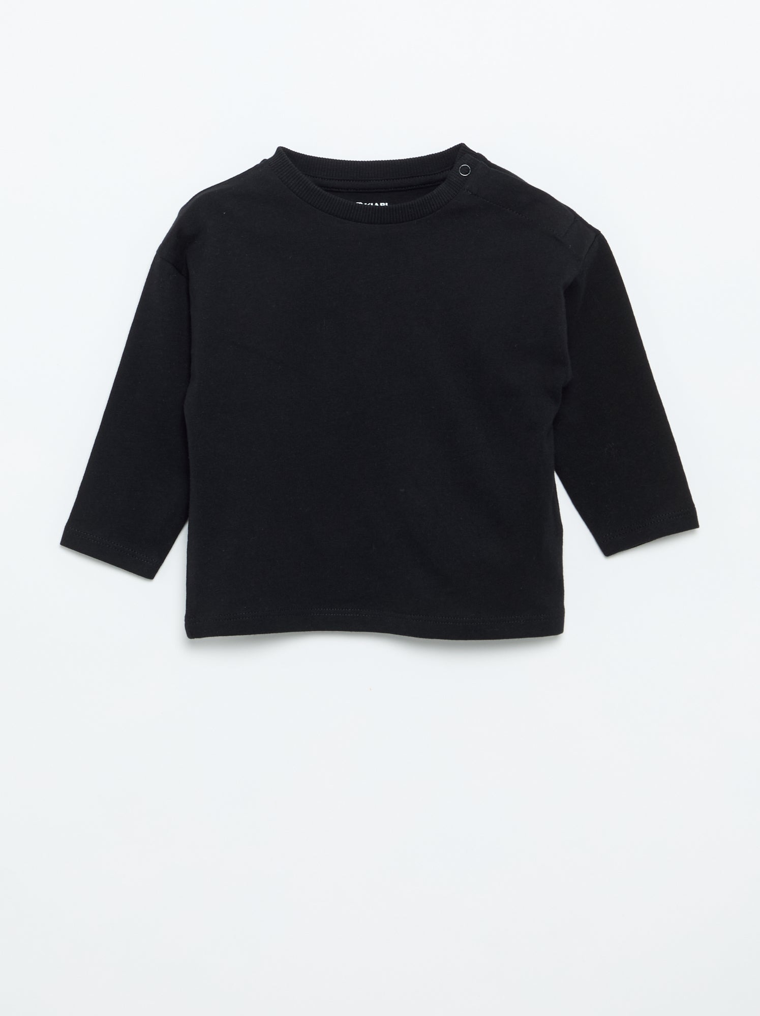 T-shirt manches longues uni - Noir