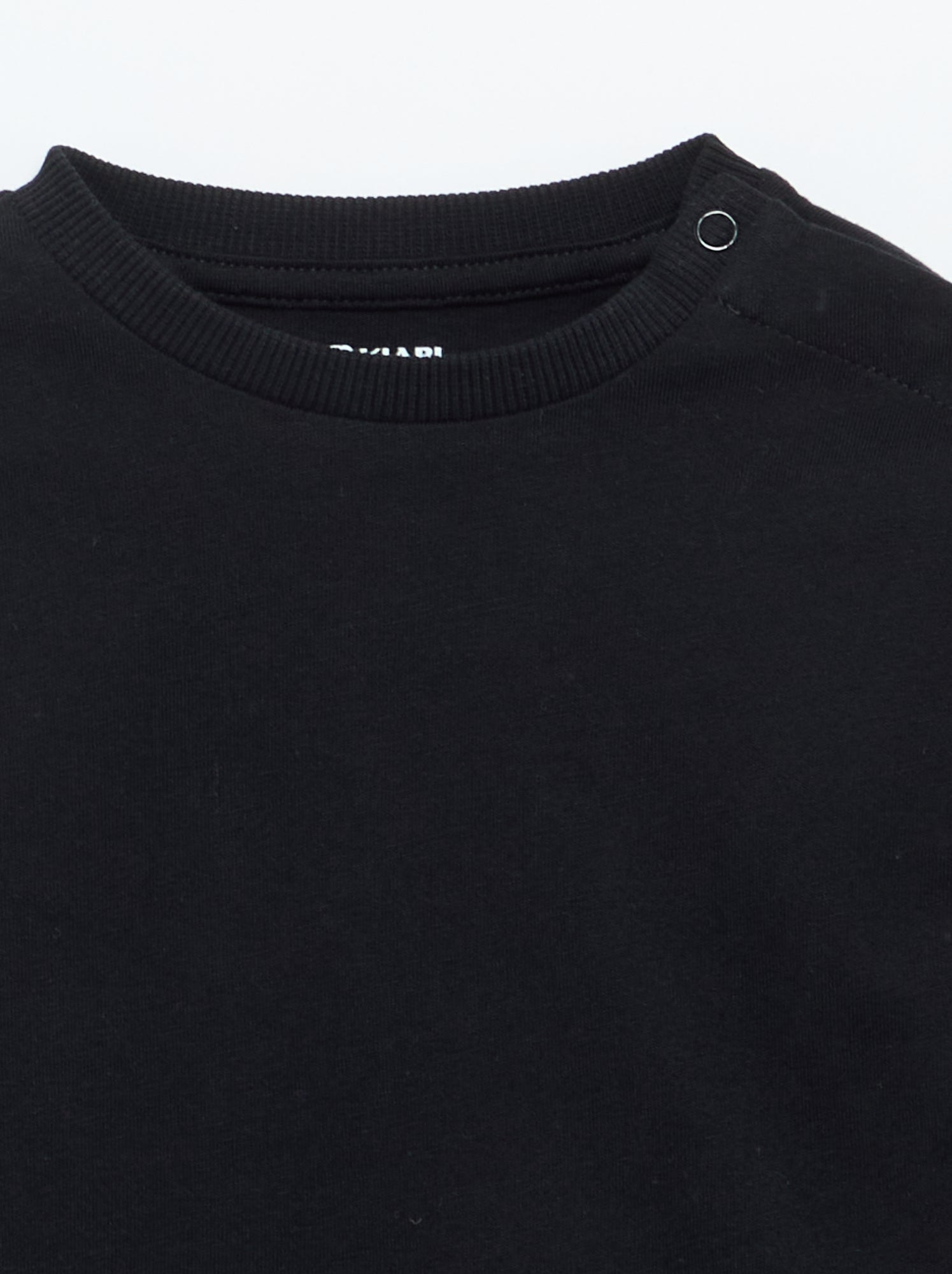 T-shirt manches longues uni - Noir