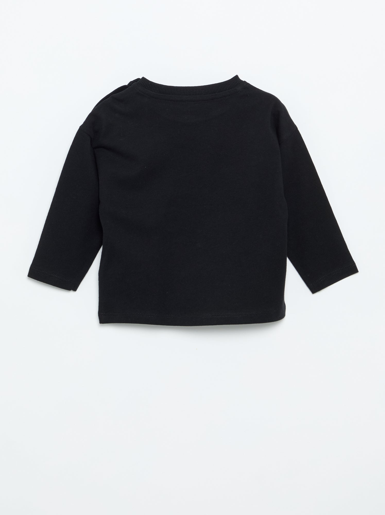 T-shirt manches longues uni - Noir