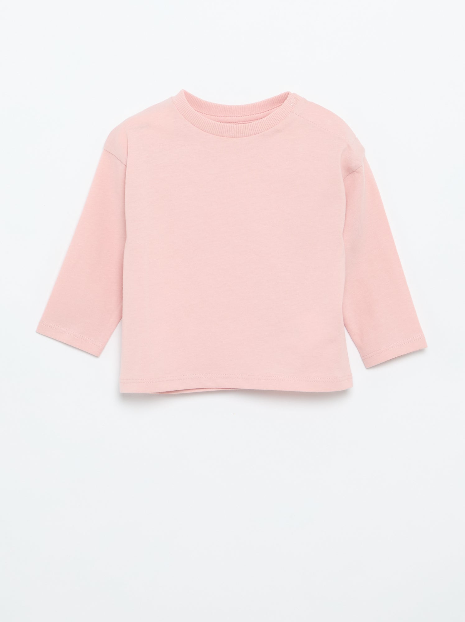 T-shirt manches longues uni - Rose