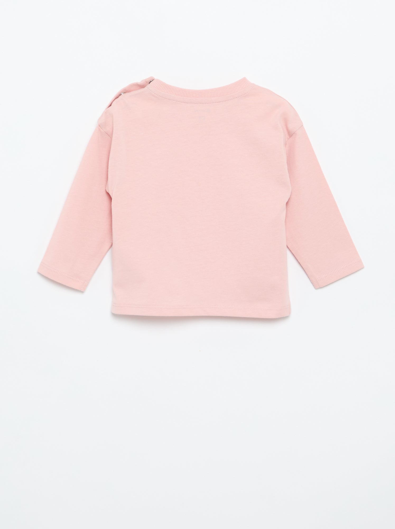 T-shirt manches longues uni - Rose