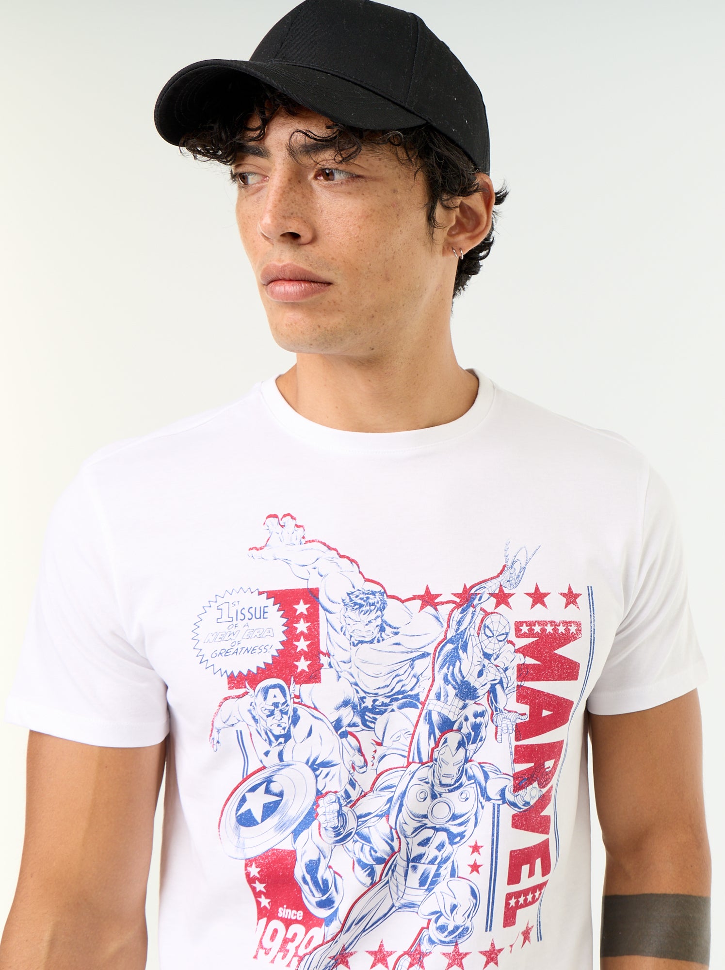 T-shirt 'Marvel' à manches courtes - Blanc