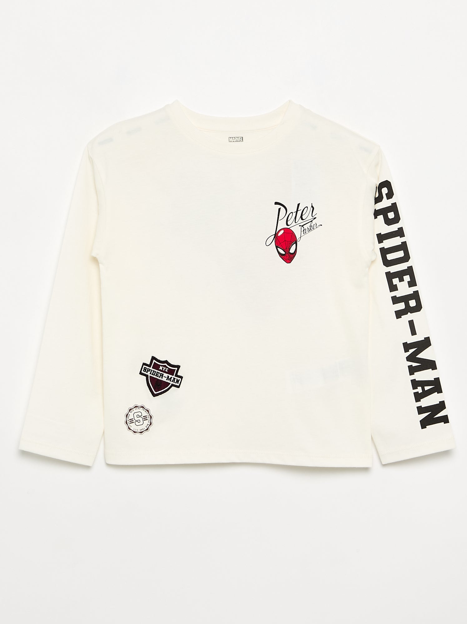 T-shirt 'Marvel' 'Spider-man' à manches longues - Blanc