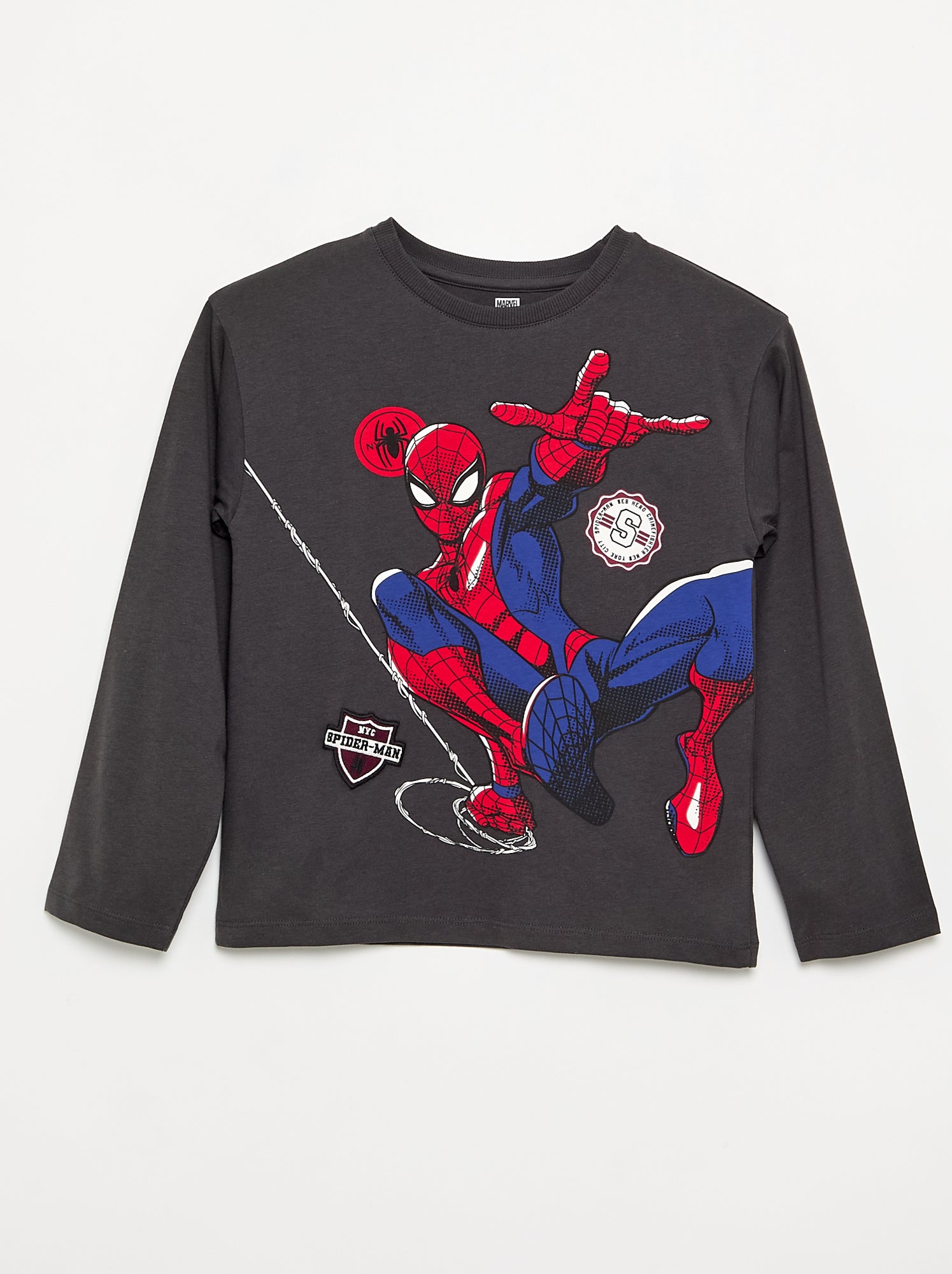 T-shirt 'Marvel' 'Spider-man' à manches longues - Noir