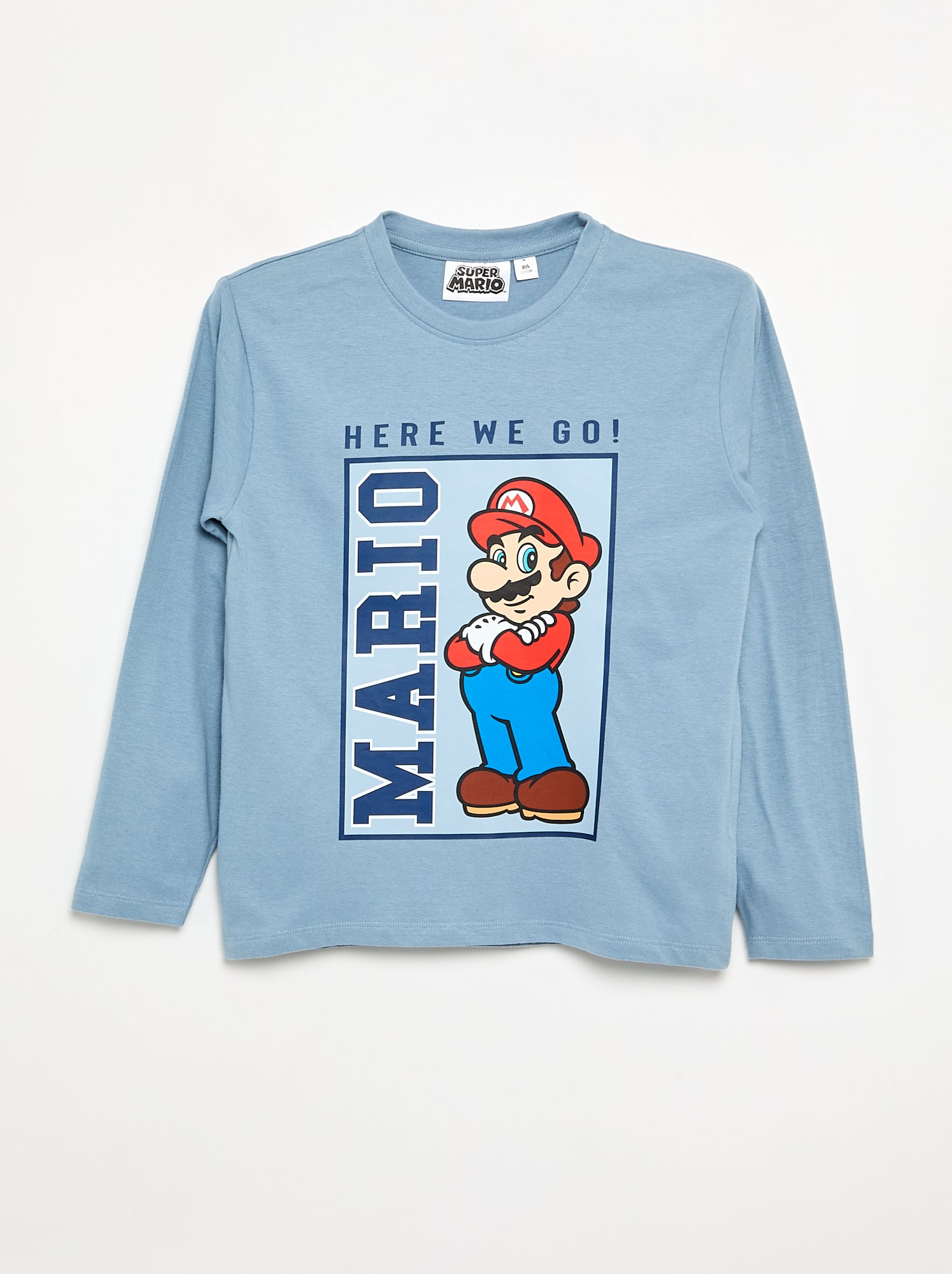 T-shirt 'Nintendo' 'Mario' manches longues - Bleu